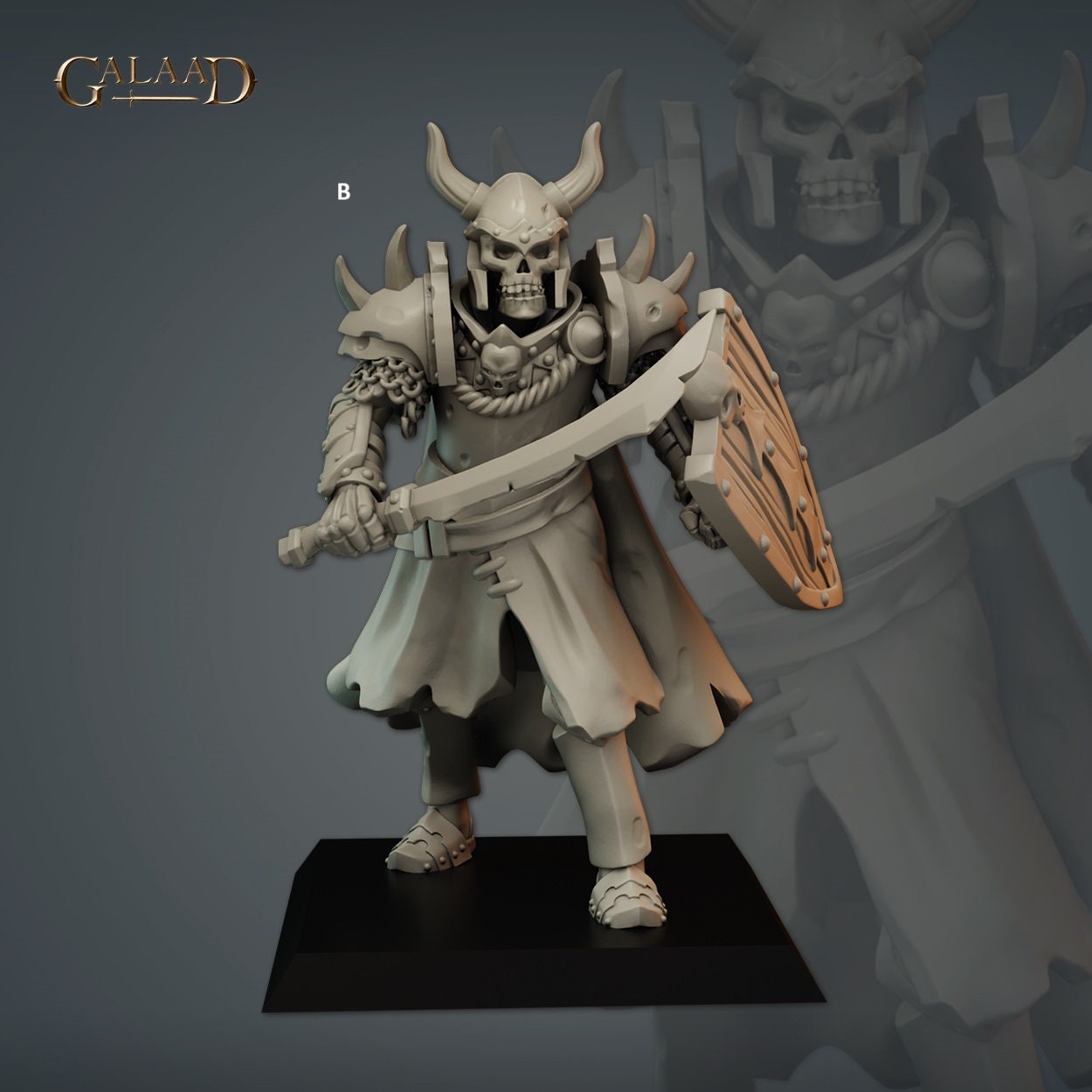 Undead Skeleton Knight | Galaad Miniatures | Compatible with D&D/AoS | Fantasy | Tabletop RPG