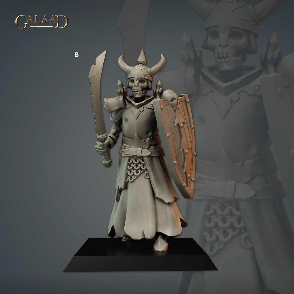Undead Skeleton Warrior | Galaad Miniatures | Compatible with D&D/AoS | Fantasy | Tabletop RPG