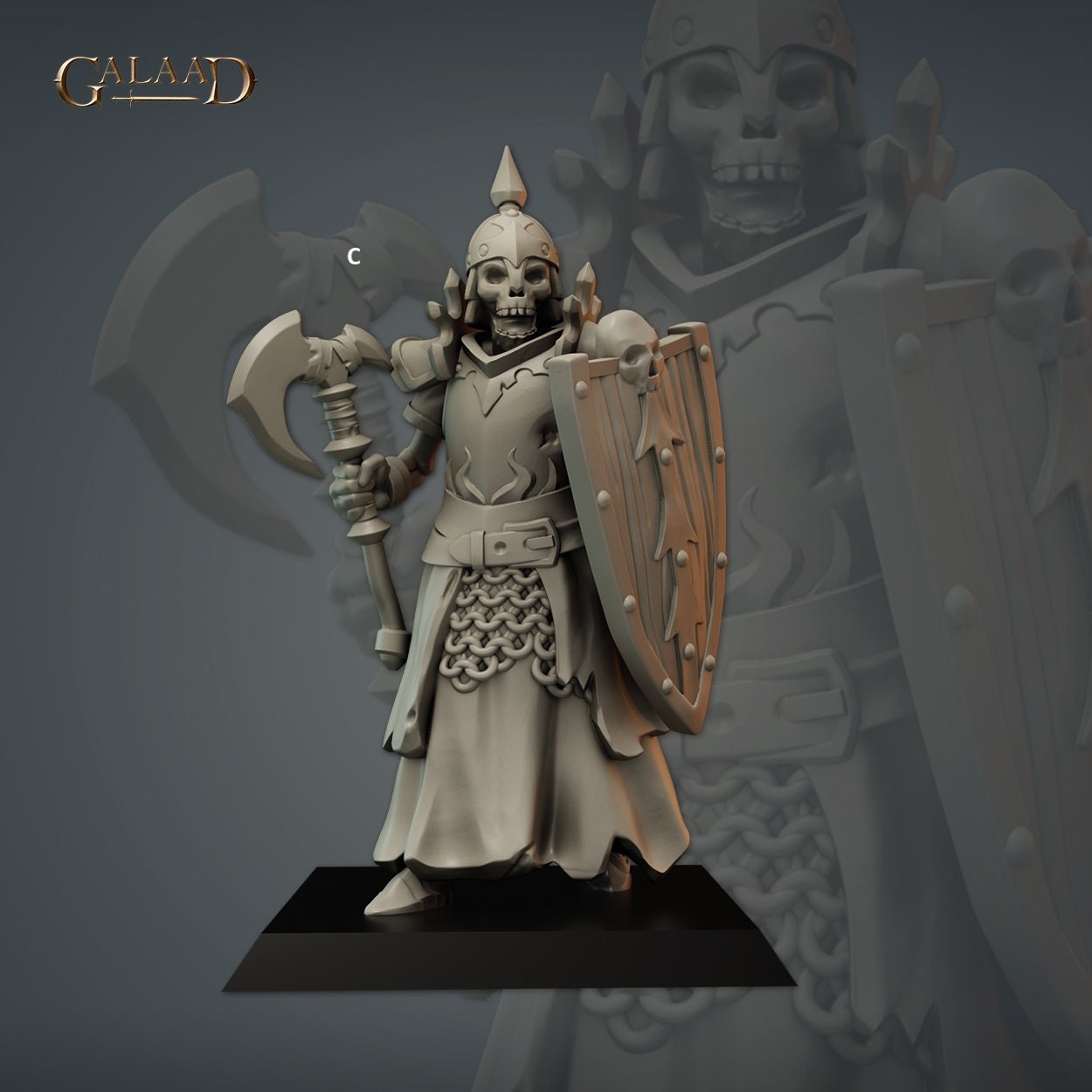 Undead Skeleton Warrior | Galaad Miniatures | Compatible with D&D/AoS | Fantasy | Tabletop RPG