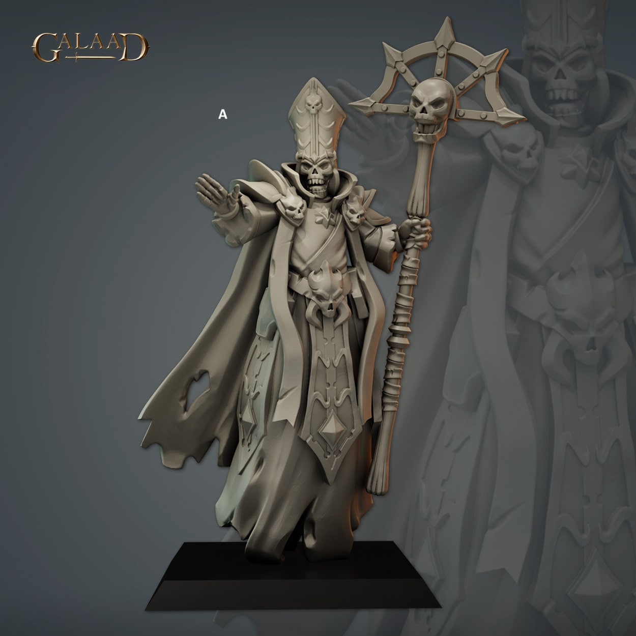Skeleton Lych Priest | Galaad Miniatures | Compatible with D&D/AoS | Fantasy | Tabletop RPG
