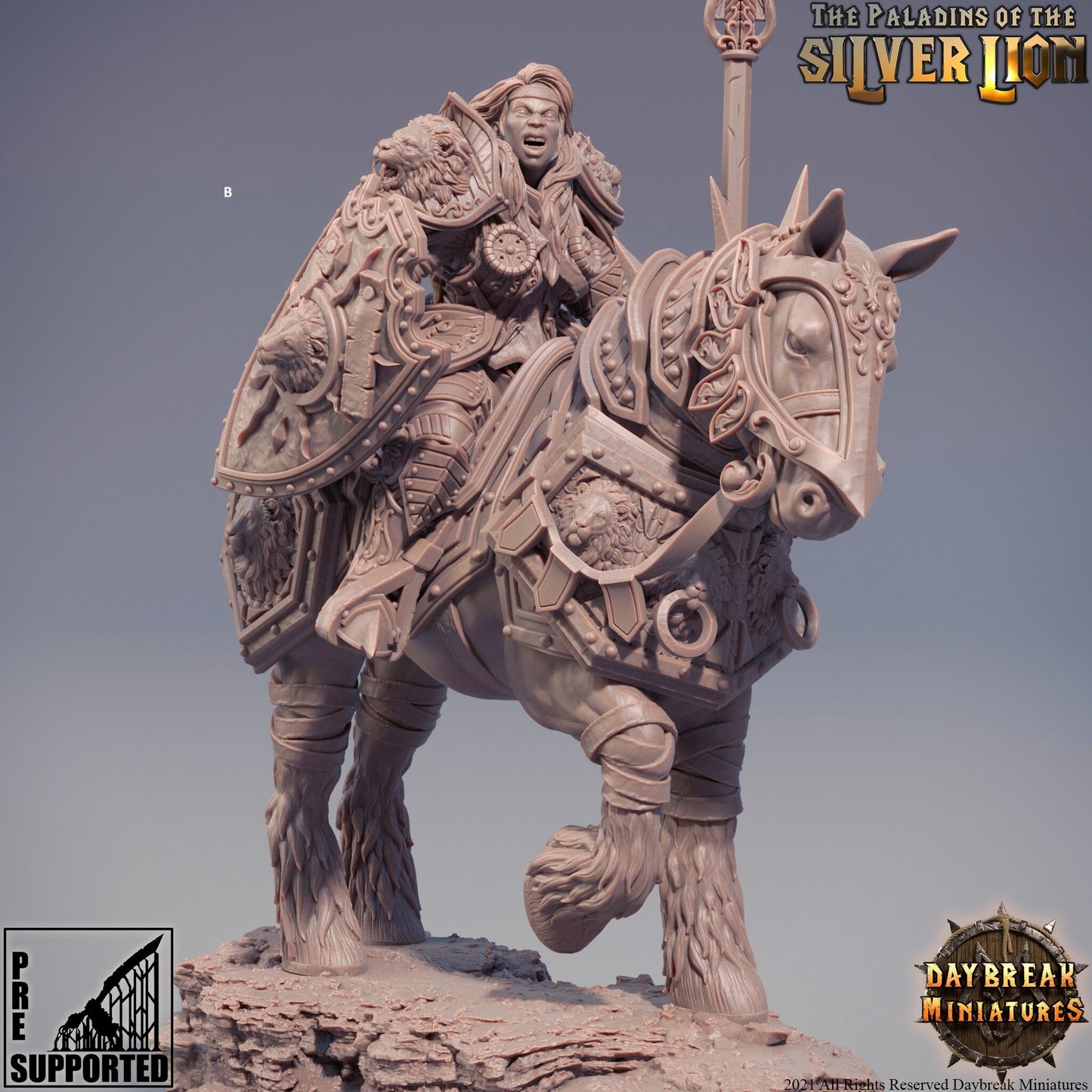 Paladins of the Silver Lion Cavalry | DayBreak Miniatures | Compatible with D&D/AOS | Fantasy | Tabletop