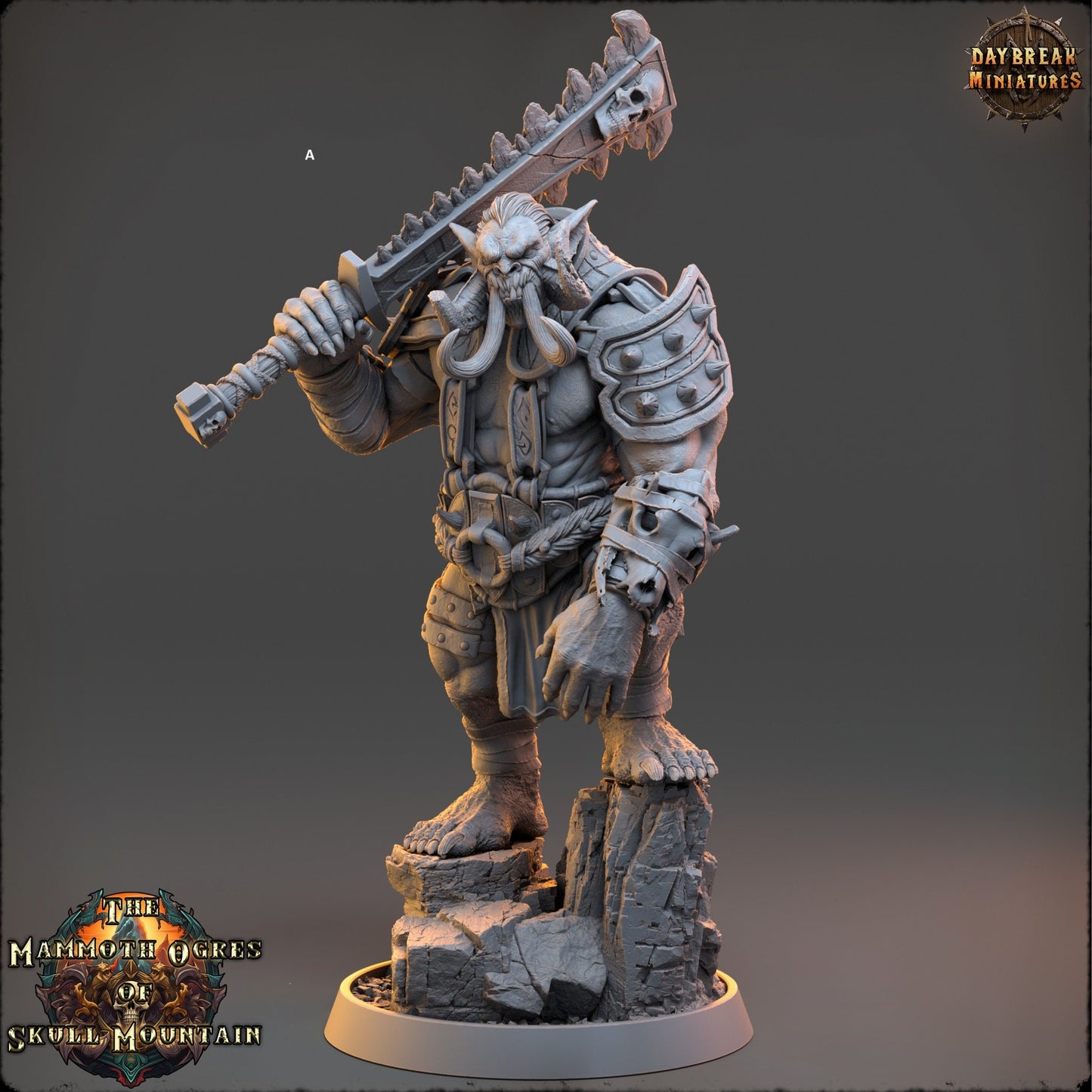 Mammoth Ogres Fighters | DayBreak Miniatures | Compatible with D&D/AOS | Fantasy | Tabletop