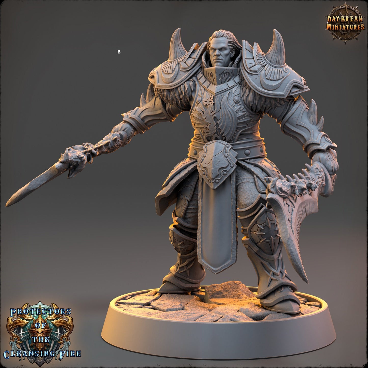 Fighter of the Cleansing Flame | DayBreak Miniatures | Compatible with D&D/AOS | Fantasy | Tabletop