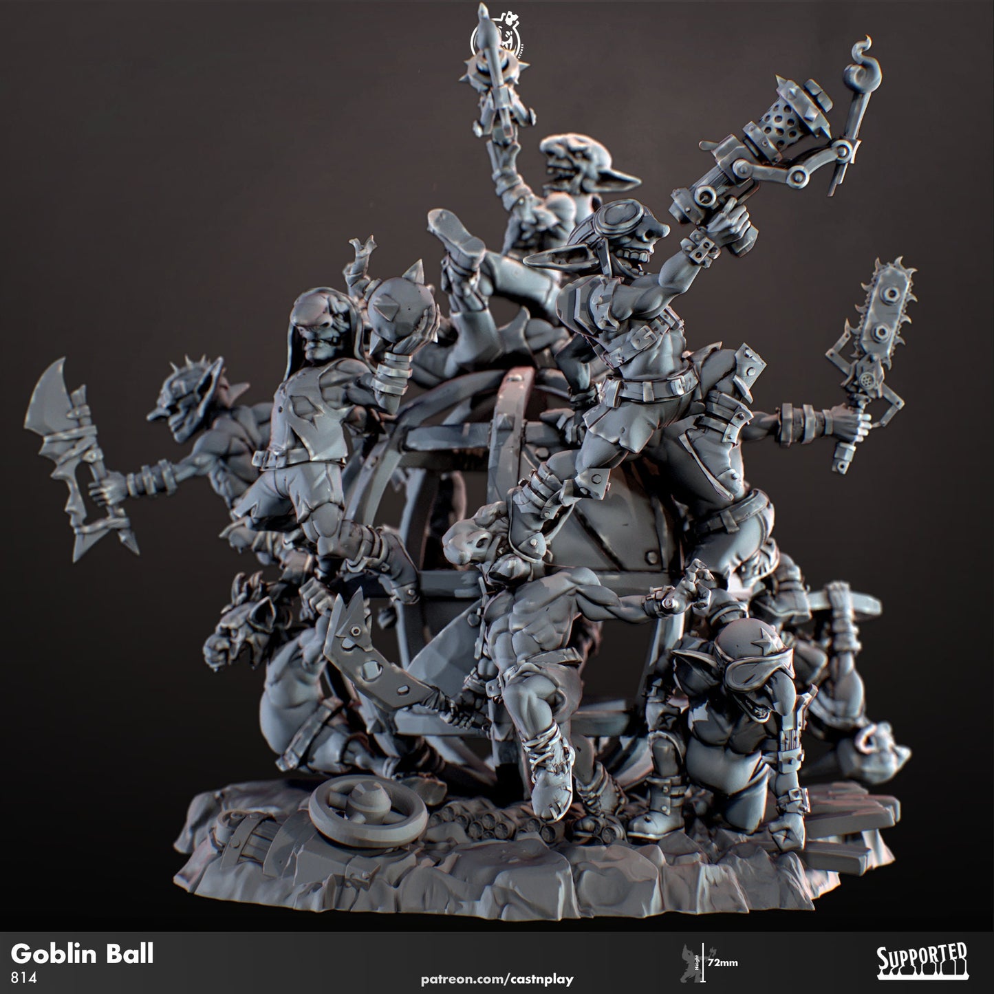 Goblin Doom Ball | CastnPlay Miniatures | Compatible with D&D/AoS | Fantasy | Tabletop RPG