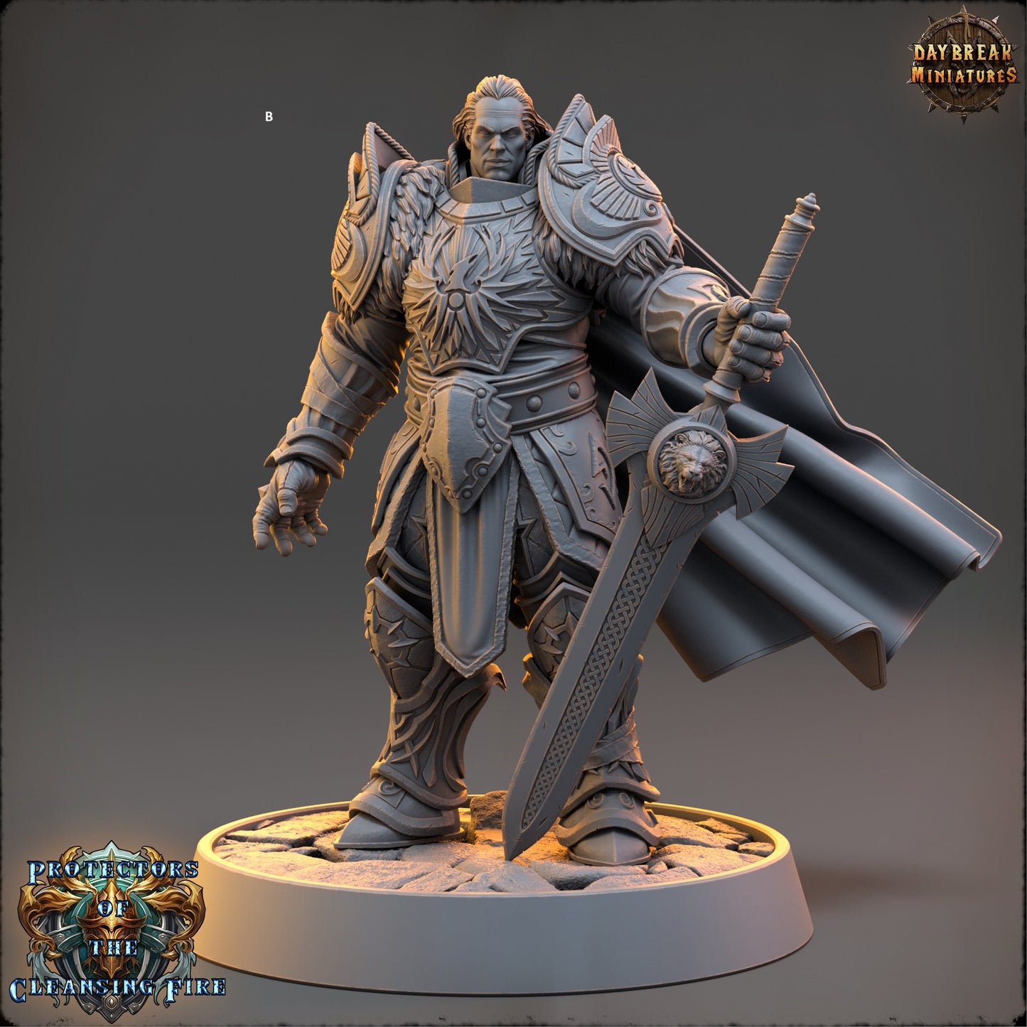 Warrior of the Cleansing Flame | DayBreak Miniatures | Compatible with D&D/AOS | Fantasy | Tabletop