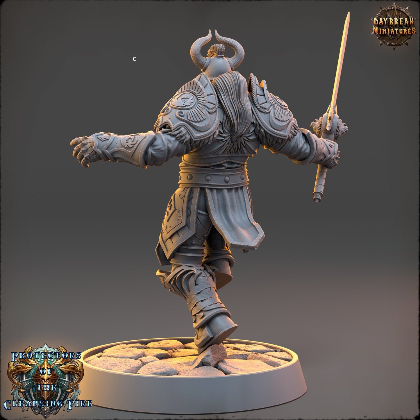 Warrior of the Cleansing Flame | DayBreak Miniatures | Compatible with D&D/AOS | Fantasy | Tabletop