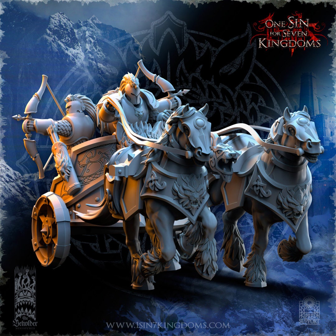 StormWolves Warthunder Chariot | The Beholder Miniatures | Compatible with D&D/AoS | Fantasy | Tabletop RPG