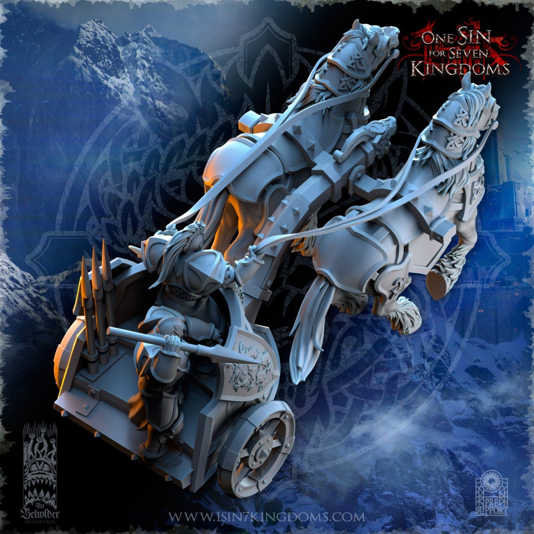 StormWolves Warthunder Chariot | The Beholder Miniatures | Compatible with D&D/AoS | Fantasy | Tabletop RPG