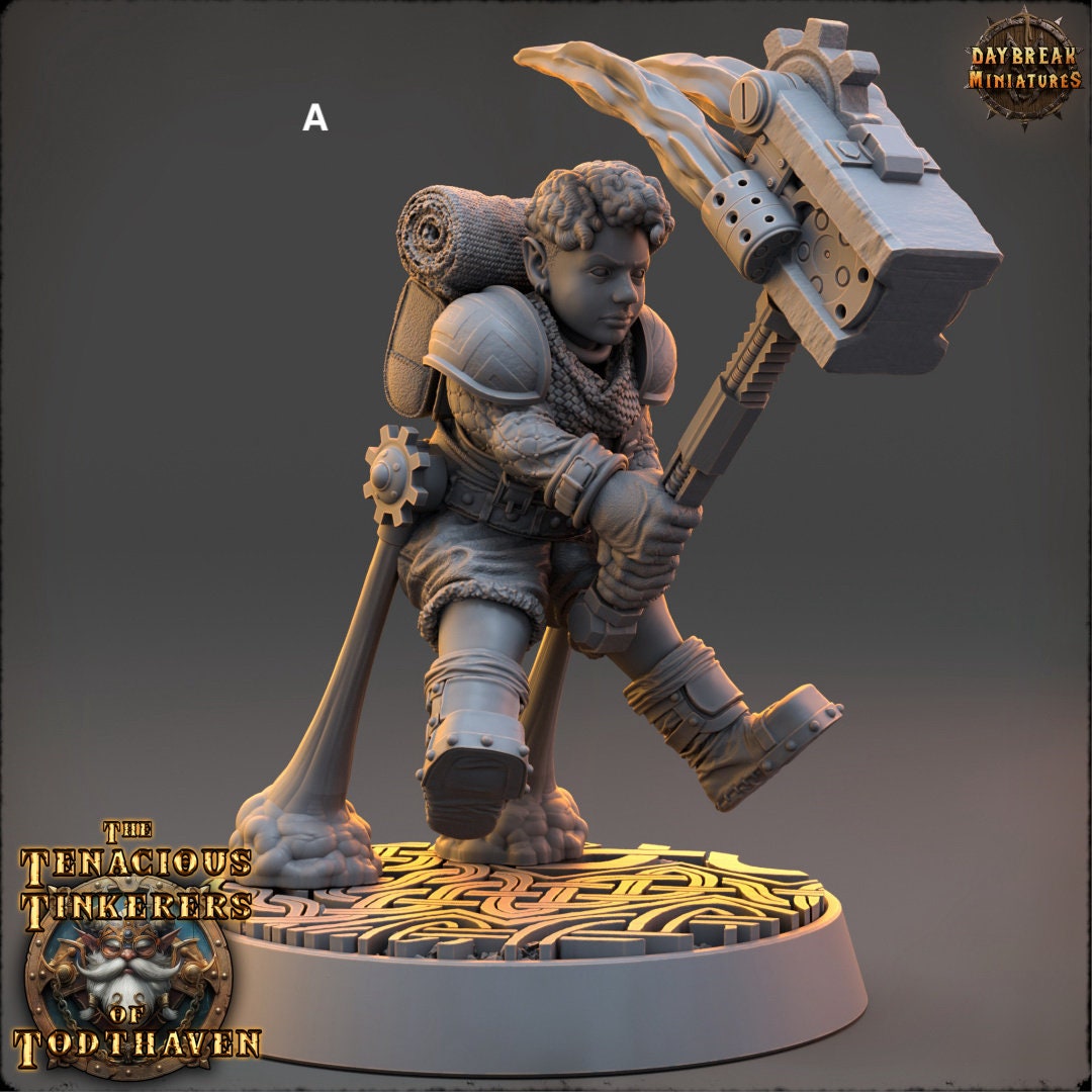 Tenacious Female Gnome Fighters | DayBreak Miniatures | Compatible with D&D/AOS | Fantasy | Tabletop