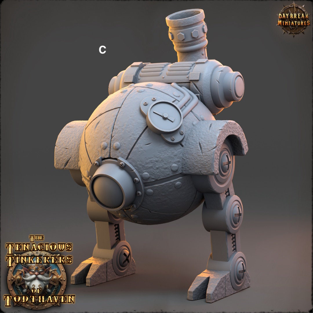 Tenacious Gnome Mech Walker | DayBreak Miniatures | Compatible with D&D/AOS | Fantasy | Tabletop