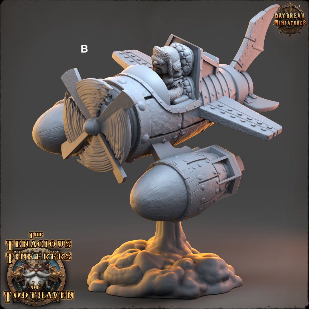 Tenacious Gnome Red Dragon Flyers | DayBreak Miniatures | Compatible with D&D/AOS | Fantasy | Tabletop