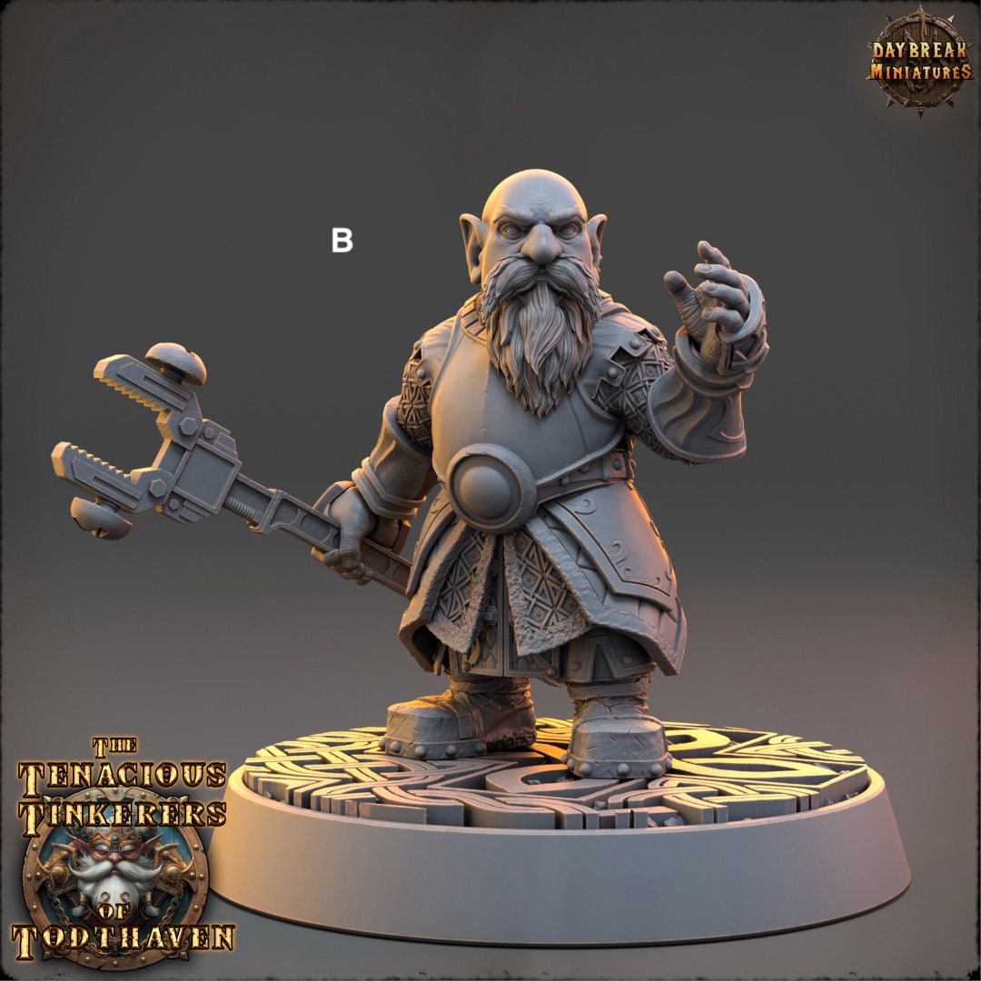 Tenacious Gnome Warlock | DayBreak Miniatures | Compatible with D&D/AOS | Fantasy | Tabletop