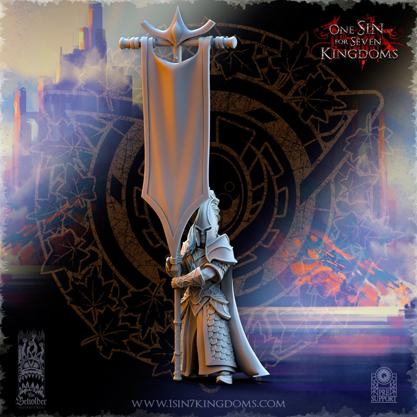 SilverMoor Elf Blades of Ashur Command Group | The Beholder Miniatures | Compatible with D&D/AoS | Fantasy | Tabletop RPG