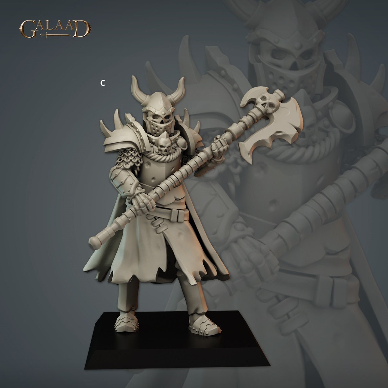 Undead Skeleton Knight | Galaad Miniatures | Compatible with D&D/AoS | Fantasy | Tabletop RPG