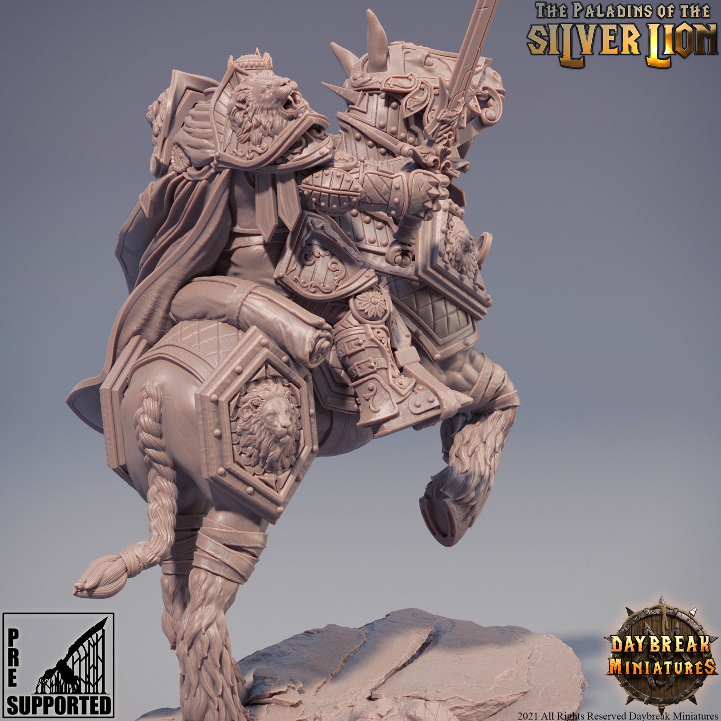 Paladins of the Silver Lion Cavalry | DayBreak Miniatures | Compatible with D&D/AOS | Fantasy | Tabletop