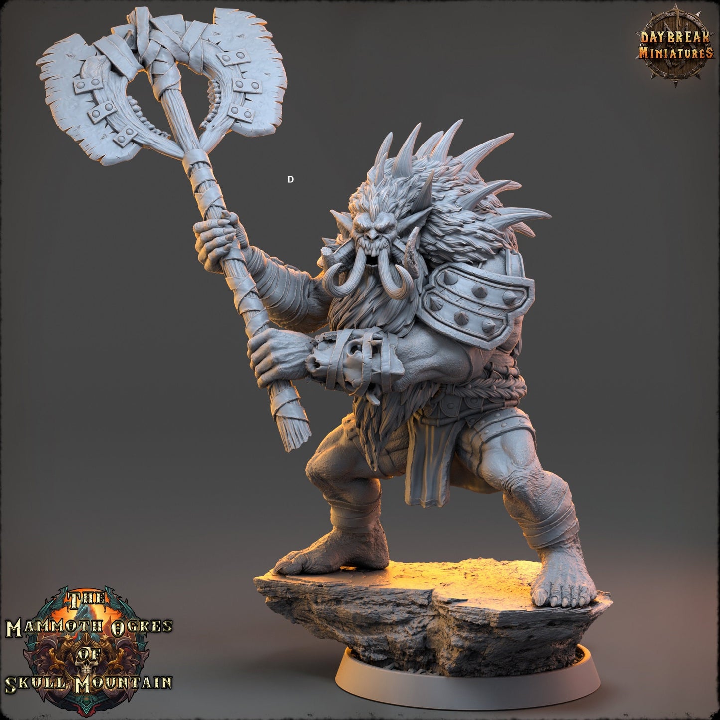 Mammoth Ogres with Great Weapons | DayBreak Miniatures | Compatible with D&D/AOS | Fantasy | Tabletop