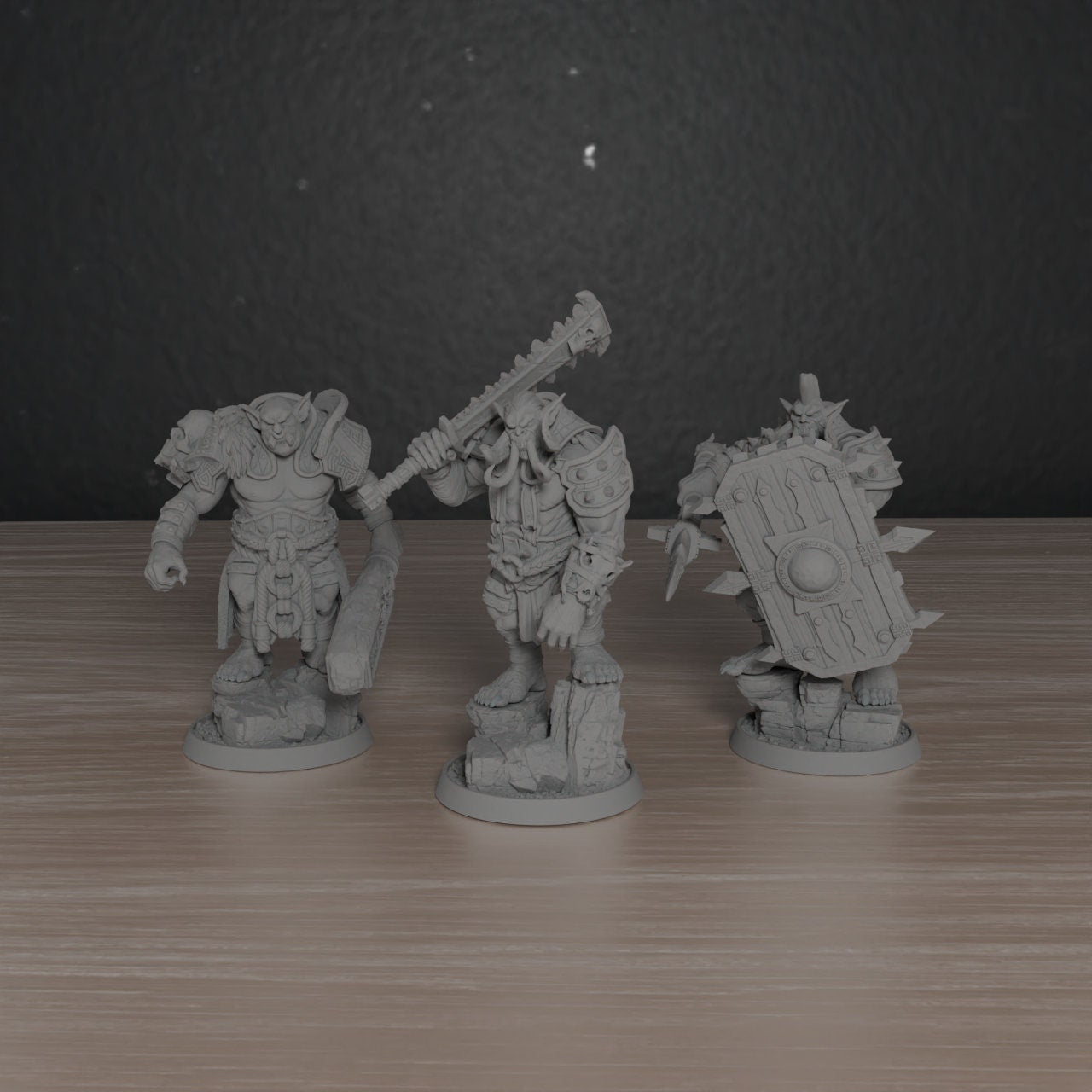Mammoth Ogres Fighters | DayBreak Miniatures | Compatible with D&D/AOS | Fantasy | Tabletop