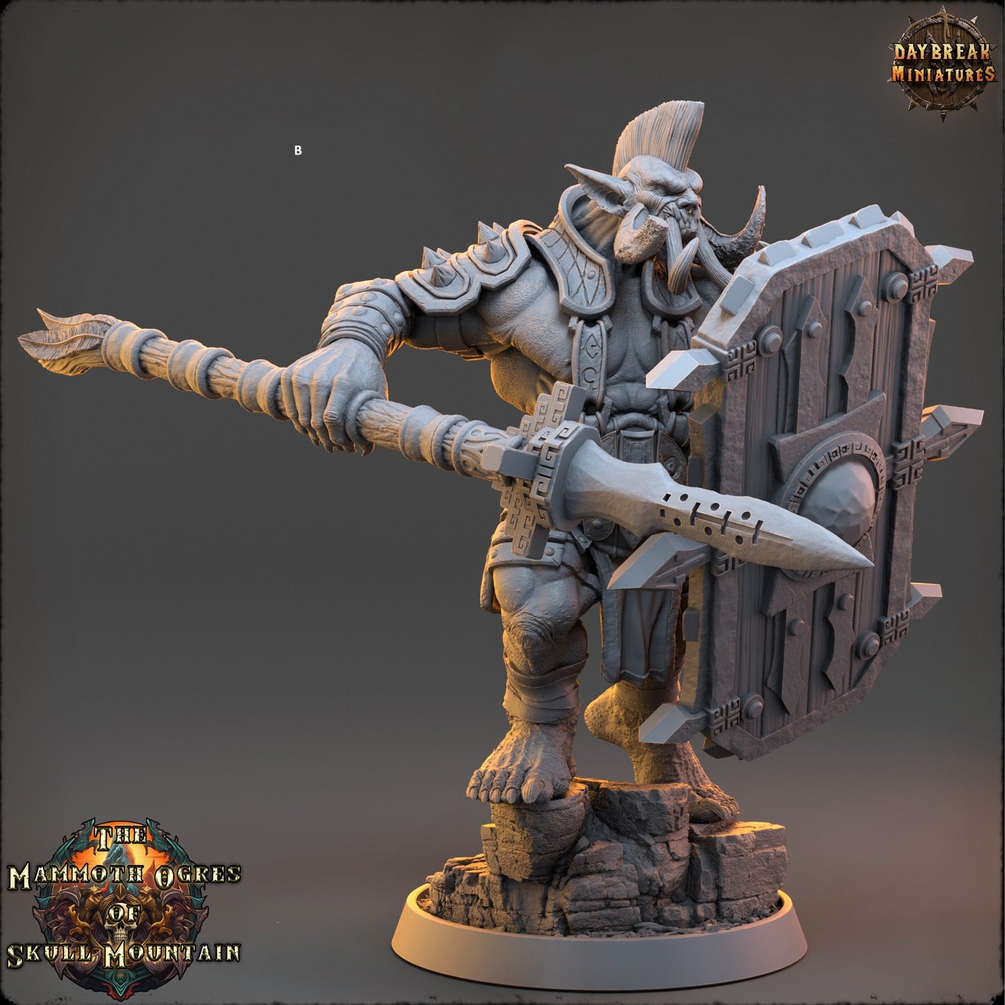Mammoth Ogres Fighters | DayBreak Miniatures | Compatible with D&D/AOS | Fantasy | Tabletop