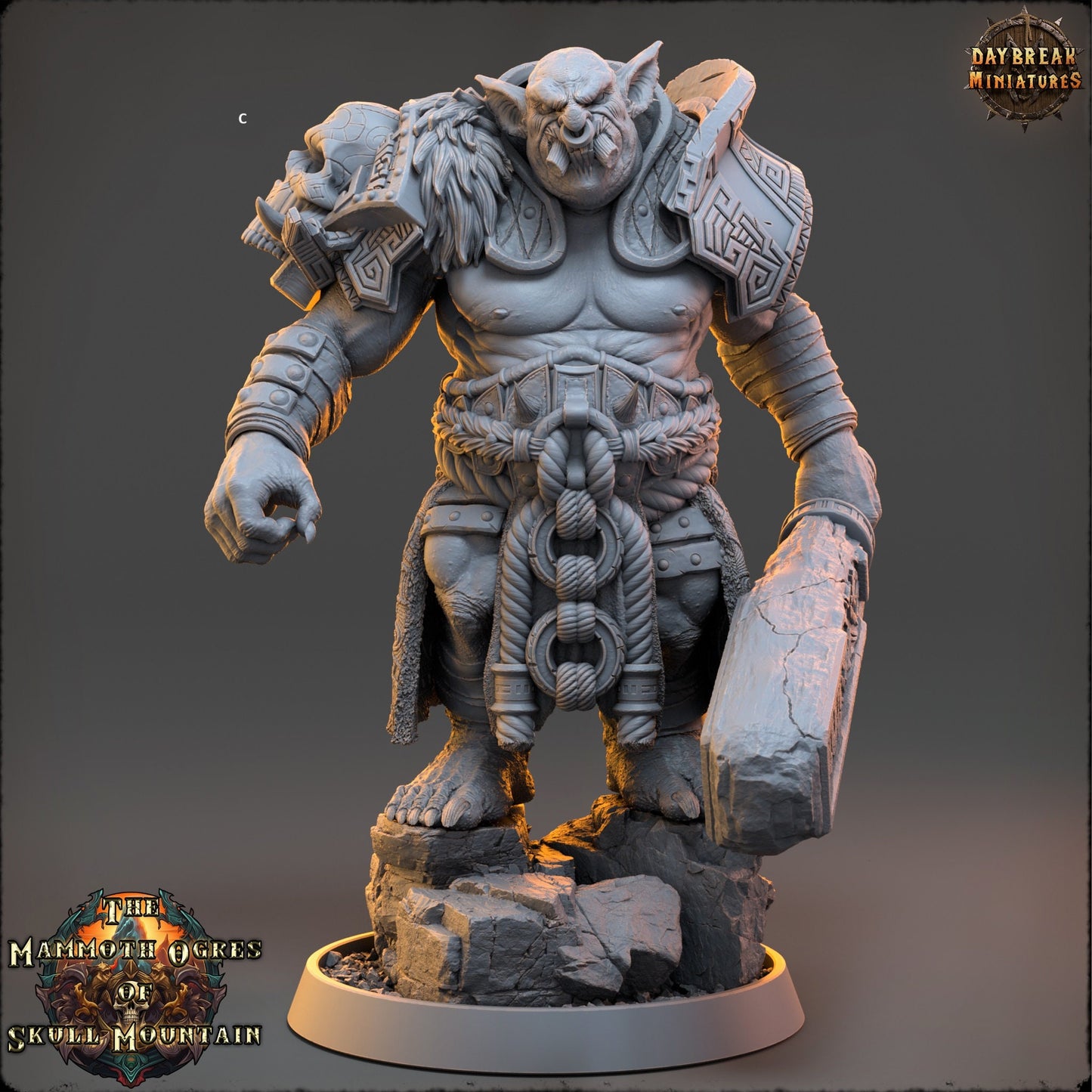 Mammoth Ogres Fighters | DayBreak Miniatures | Compatible with D&D/AOS | Fantasy | Tabletop