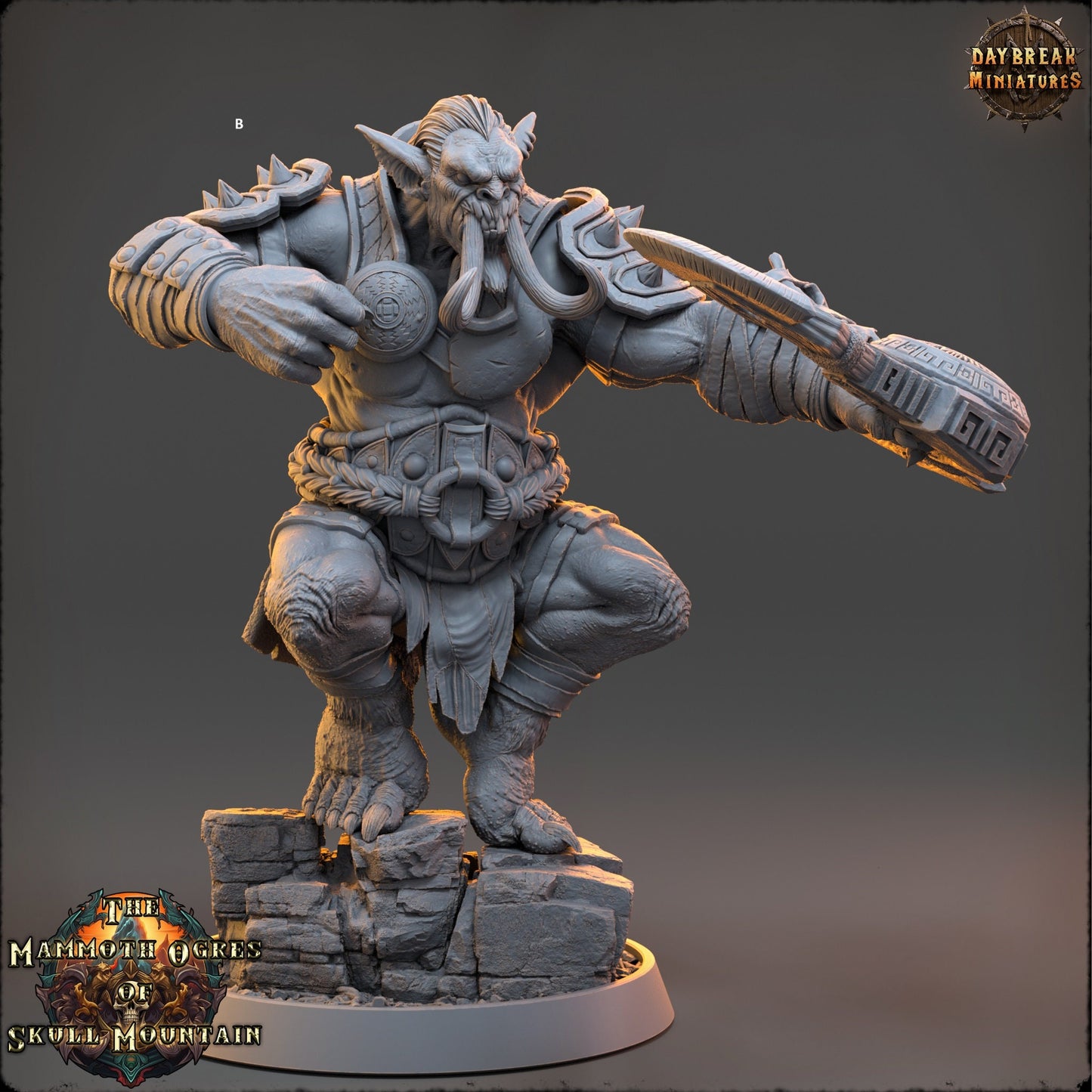 Mammoth Ogres Assassins | DayBreak Miniatures | Compatible with D&D/AOS | Fantasy | Tabletop