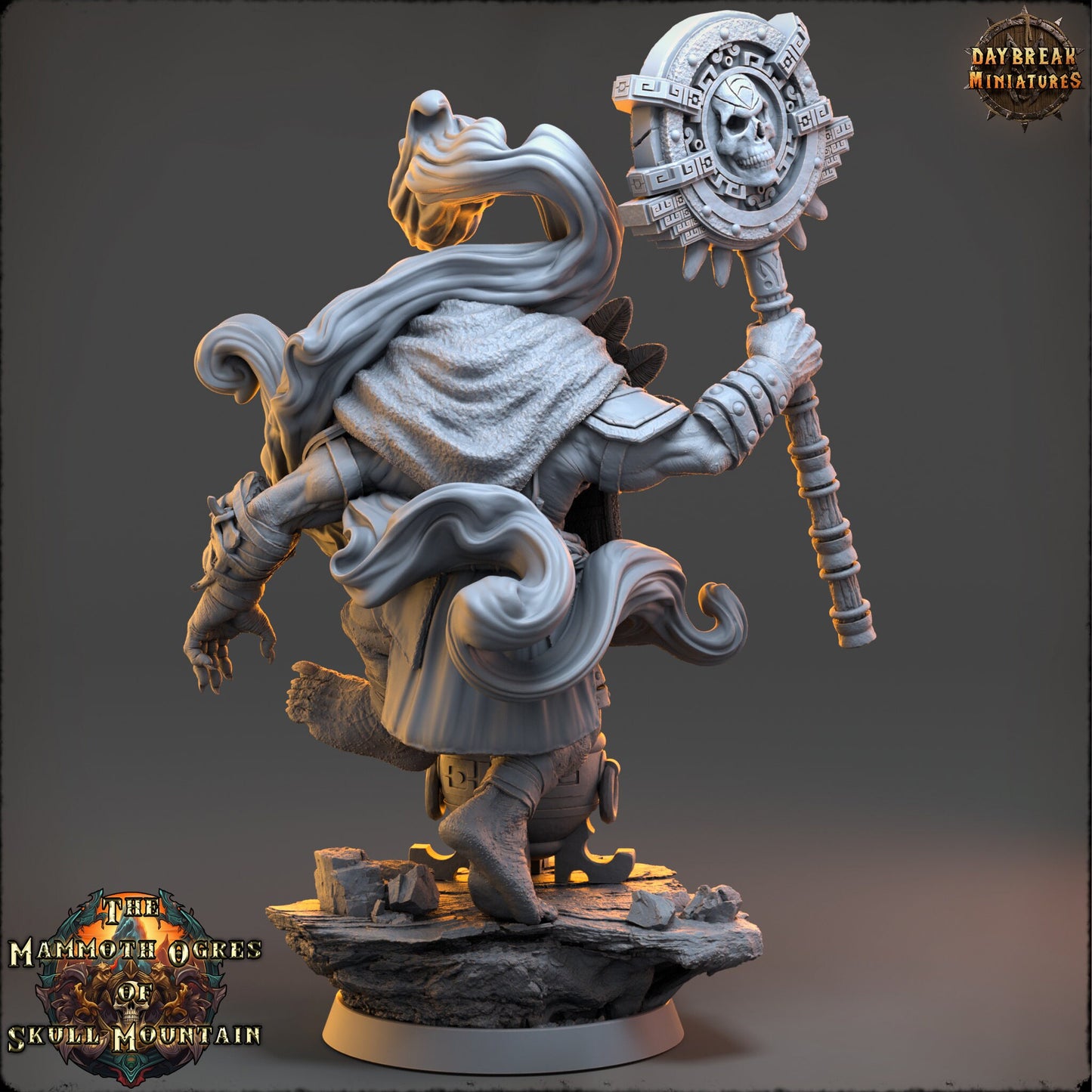 Mammoth Ogres Summoner | DayBreak Miniatures | Compatible with D&D/AOS | Fantasy | Tabletop