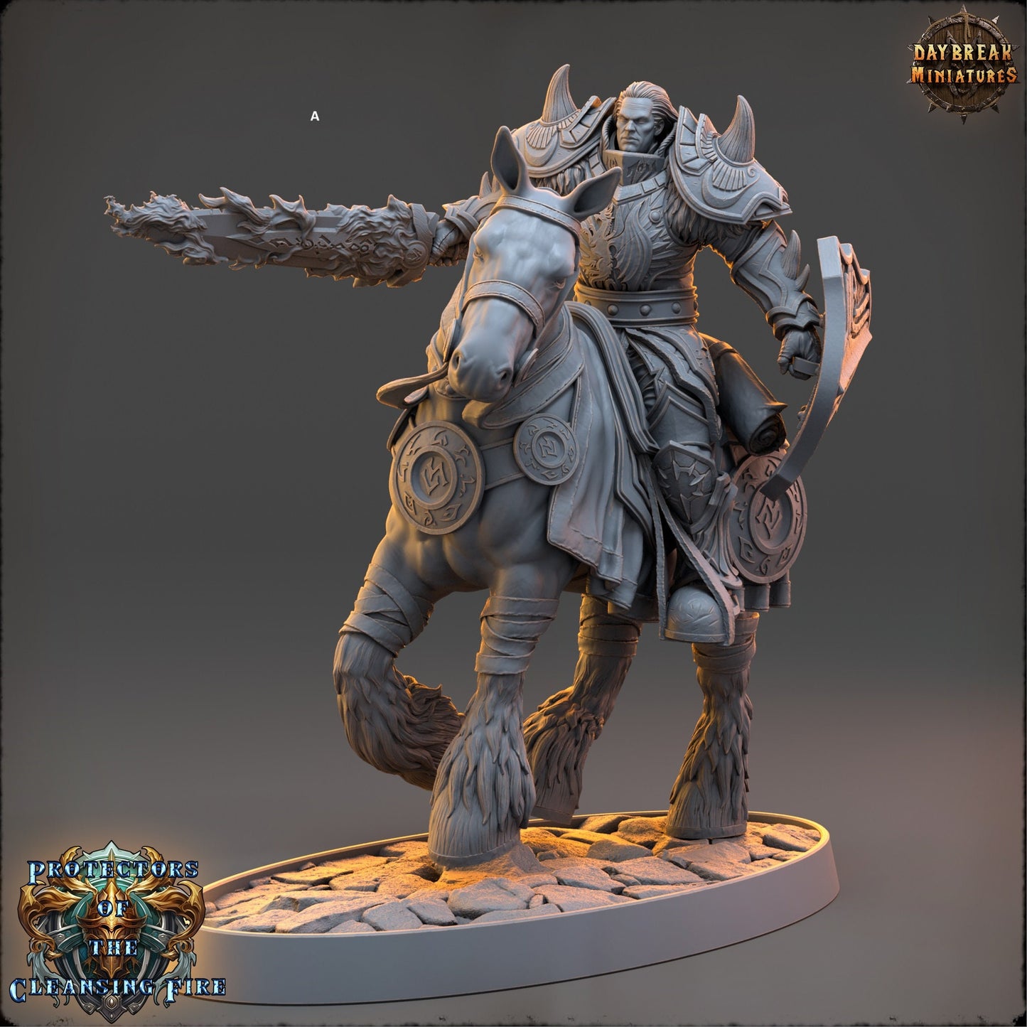 Cleansing Flame Knight | DayBreak Miniatures | Compatible with D&D/AOS | Fantasy | Tabletop