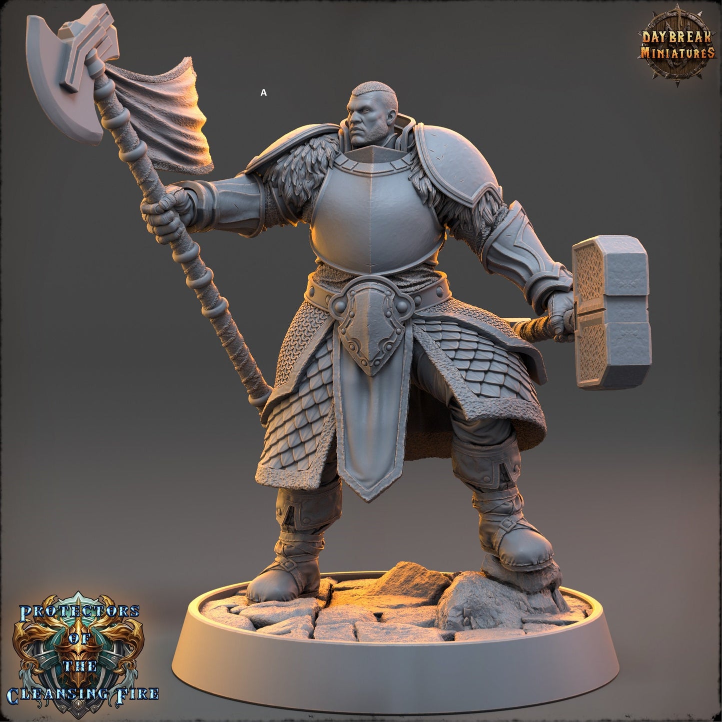 Fighter of the Cleansing Flame | DayBreak Miniatures | Compatible with D&D/AOS | Fantasy | Tabletop