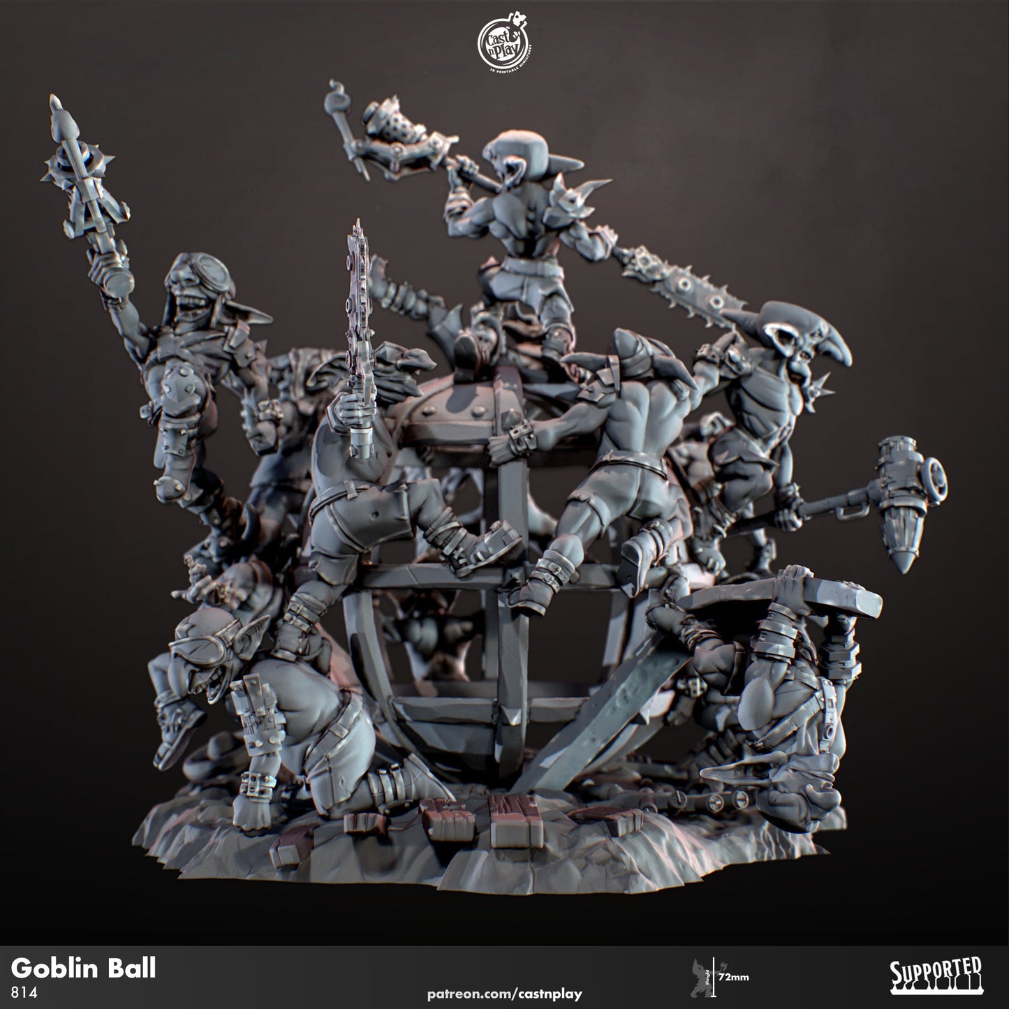 Goblin Doom Ball | CastnPlay Miniatures | Compatible with D&D/AoS | Fantasy | Tabletop RPG
