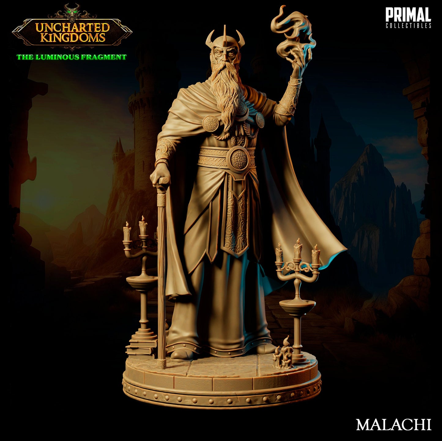Human Mage Malachi | Primal Collectibles | Compatible with D&D/AoS | Fantasy