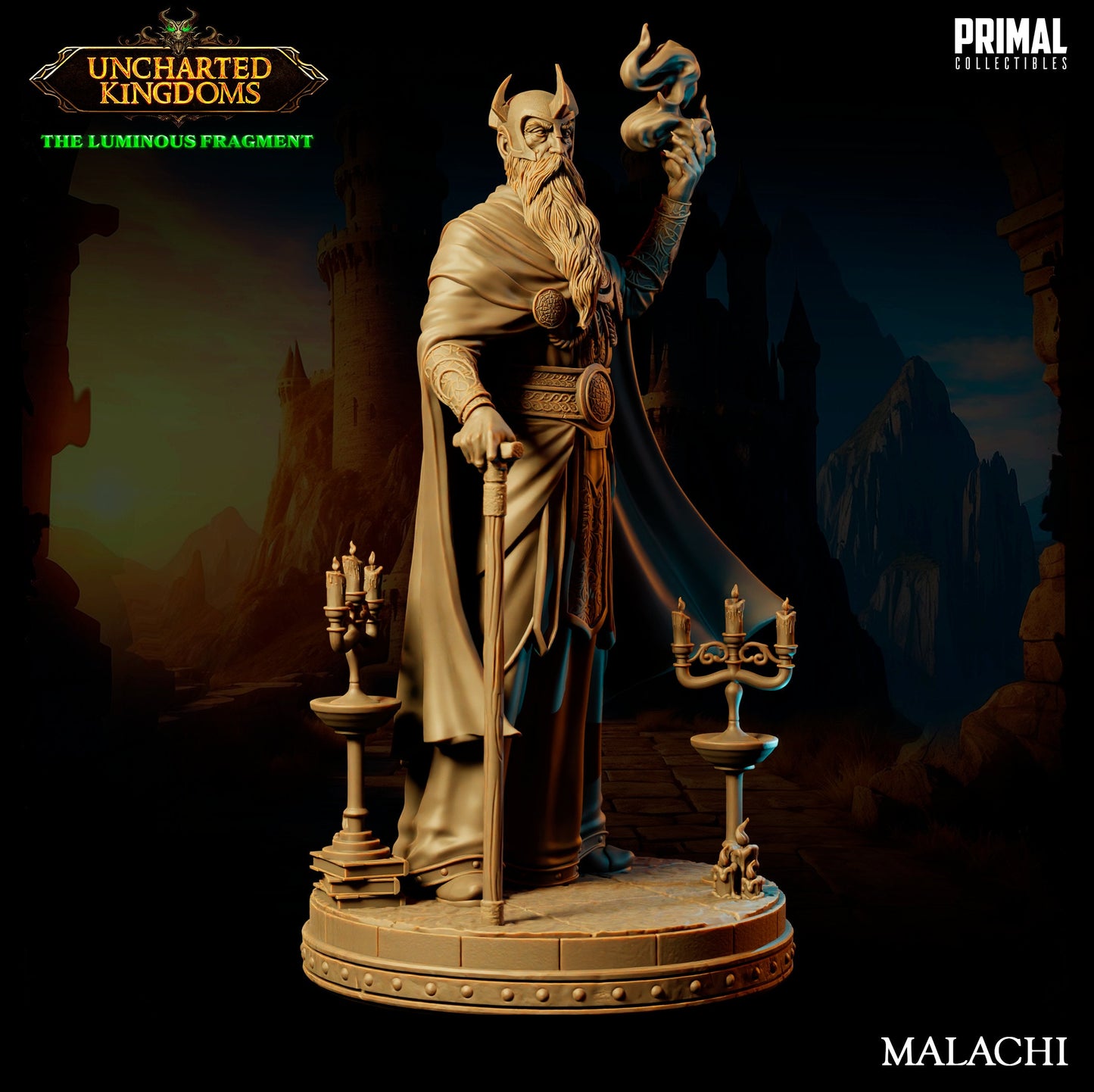 Human Mage Malachi | Primal Collectibles | Compatible with D&D/AoS | Fantasy