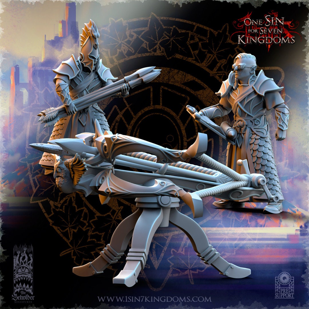 SilverMoor Elf Ballista | The Beholder Miniatures | Compatible with D&D/AoS | Fantasy | Tabletop RPG