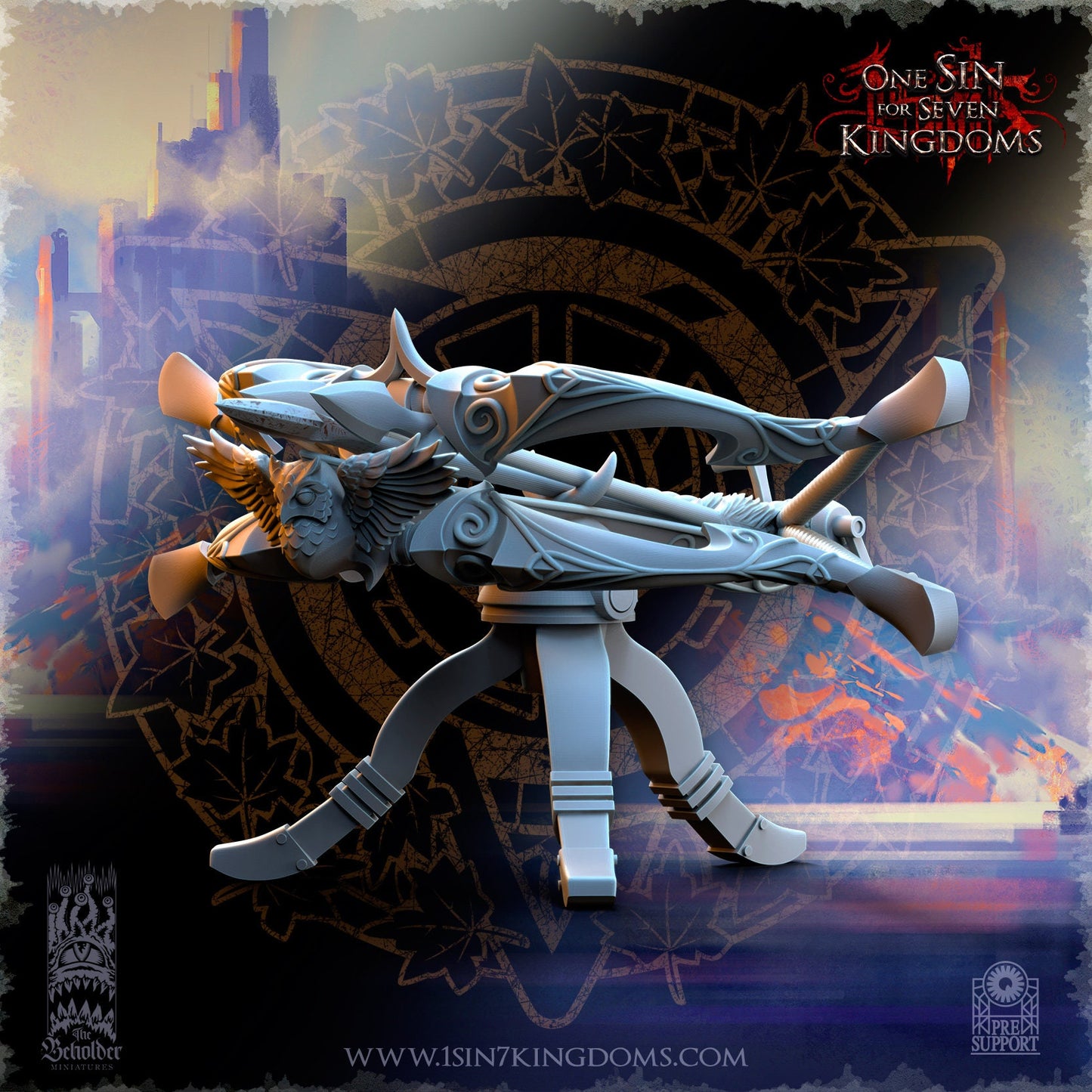 SilverMoor Elf Ballista | The Beholder Miniatures | Compatible with D&D/AoS | Fantasy | Tabletop RPG