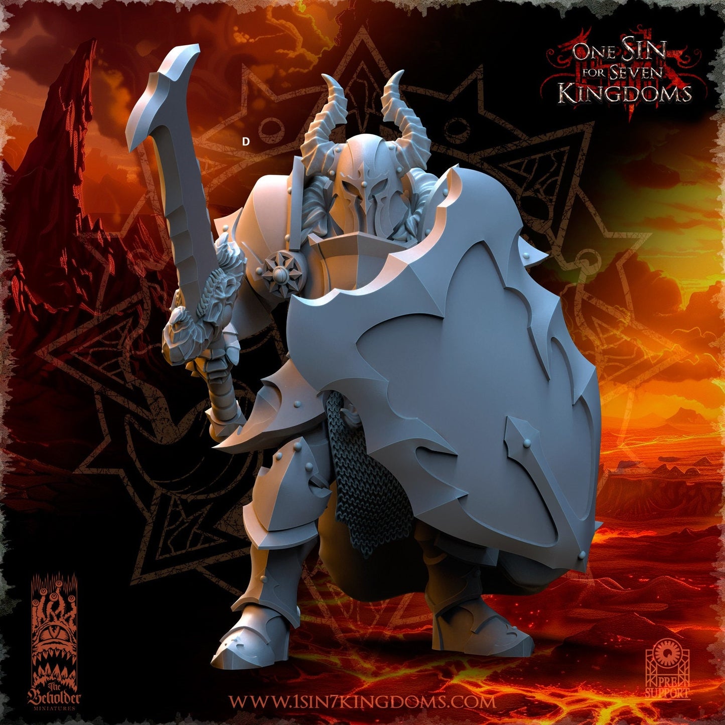 Realms of Mayhem Warriors with sword and shield | The Beholder Miniatures | Compatible with D&D/AoS | Fantasy | Tabletop RPG