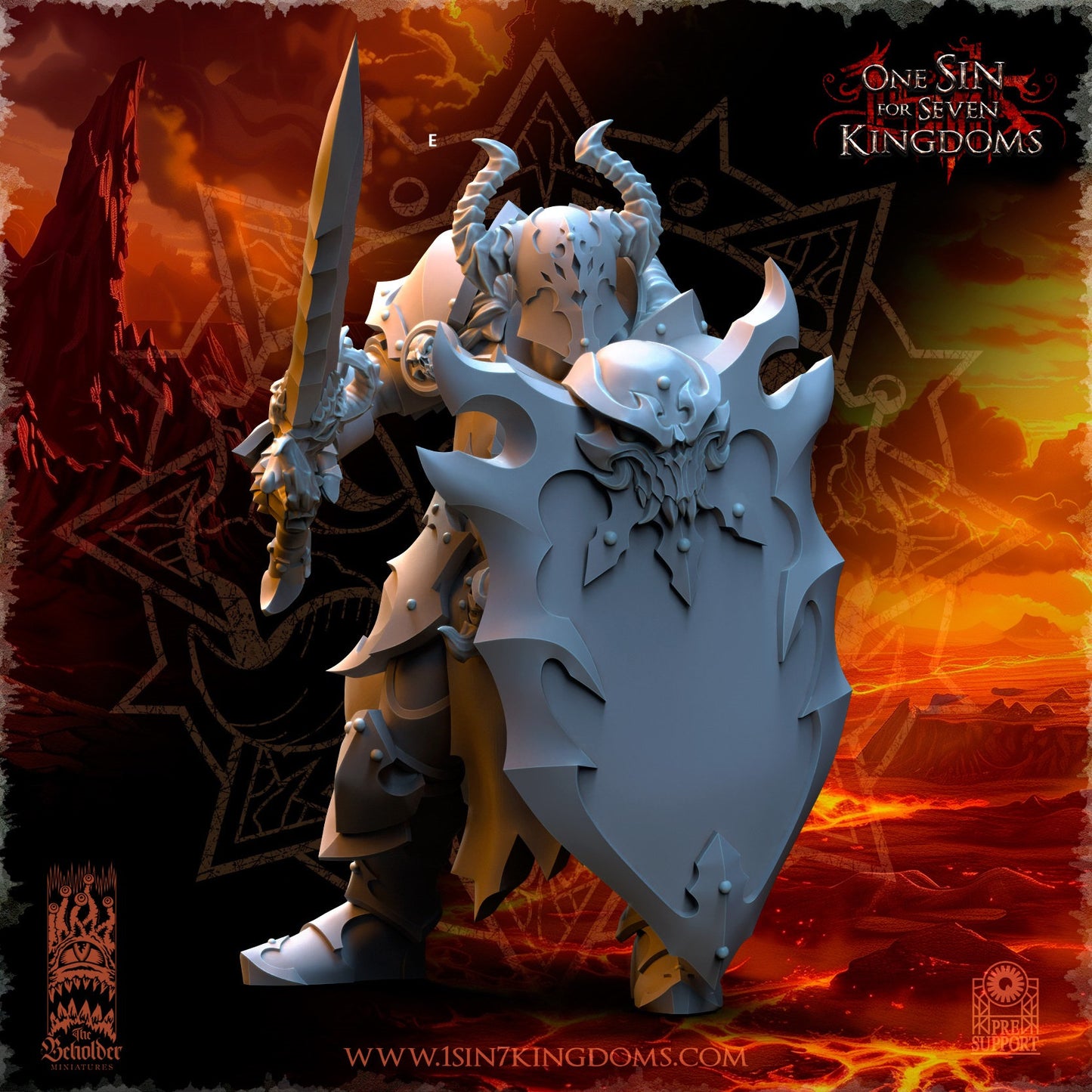 Realms of Mayhem Warriors with sword and shield | The Beholder Miniatures | Compatible with D&D/AoS | Fantasy | Tabletop RPG