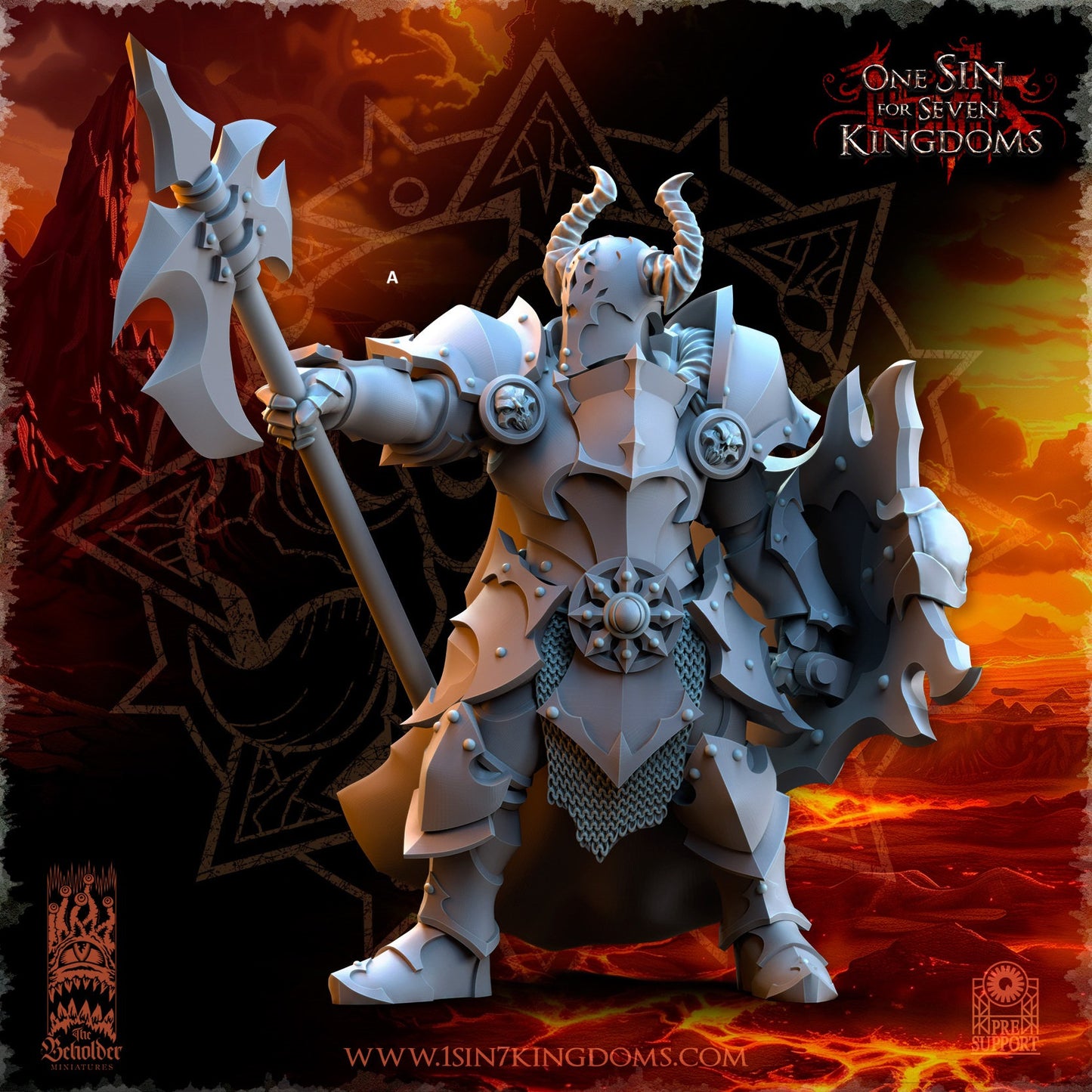 Realms of Mayhem Warriors with Halberd and shield | The Beholder Miniatures | Compatible with D&D/AoS | Fantasy | Tabletop RPG