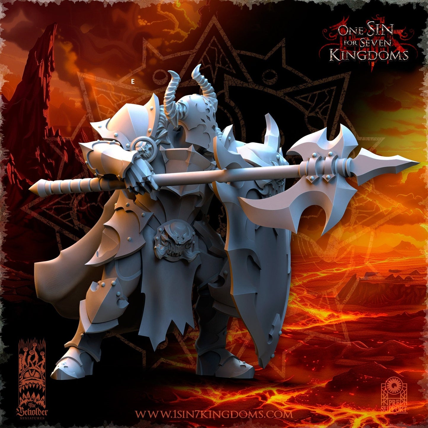 Realms of Mayhem Warriors with Halberd and shield | The Beholder Miniatures | Compatible with D&D/AoS | Fantasy | Tabletop RPG