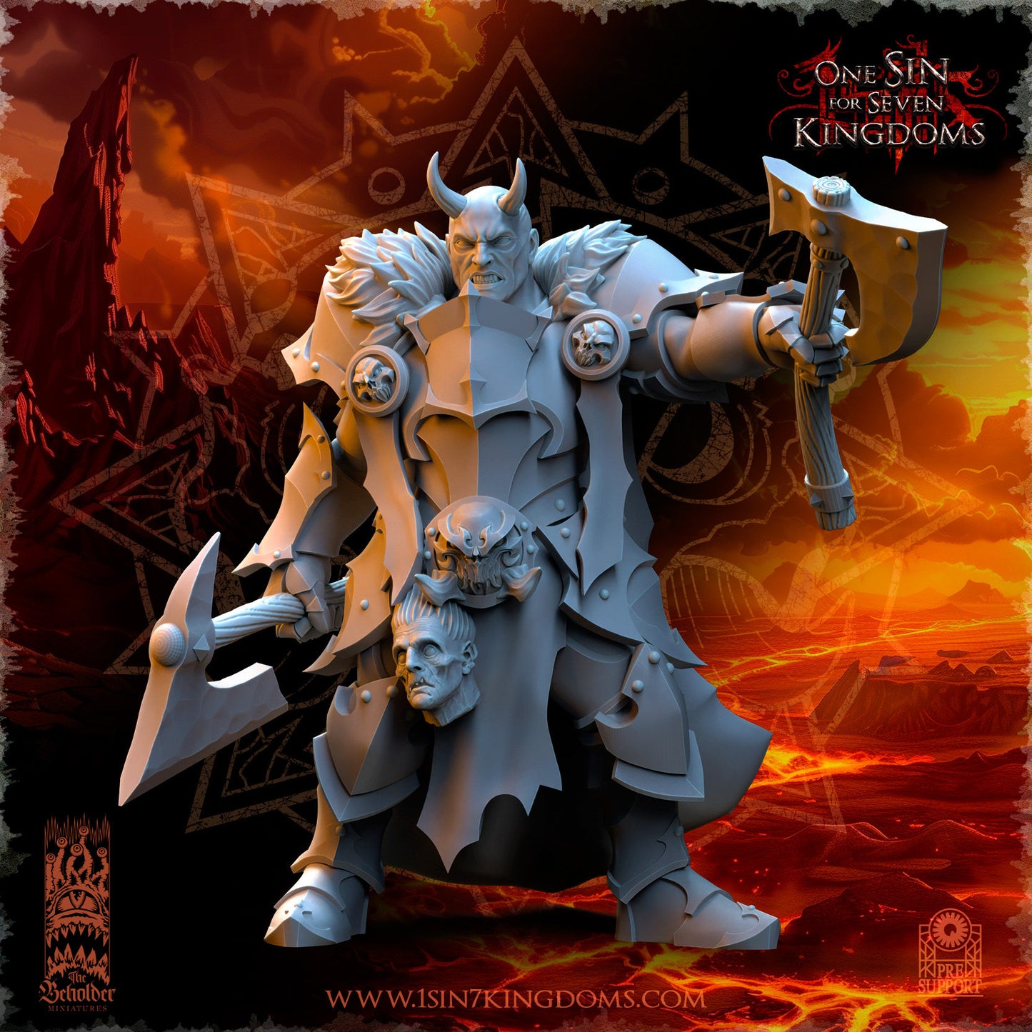 Realms of Mayhem Command Group | The Beholder Miniatures | Compatible with D&D/AoS | Fantasy | Tabletop RPG