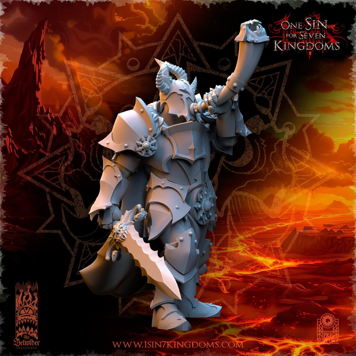 Realms of Mayhem Command Group | The Beholder Miniatures | Compatible with D&D/AoS | Fantasy | Tabletop RPG