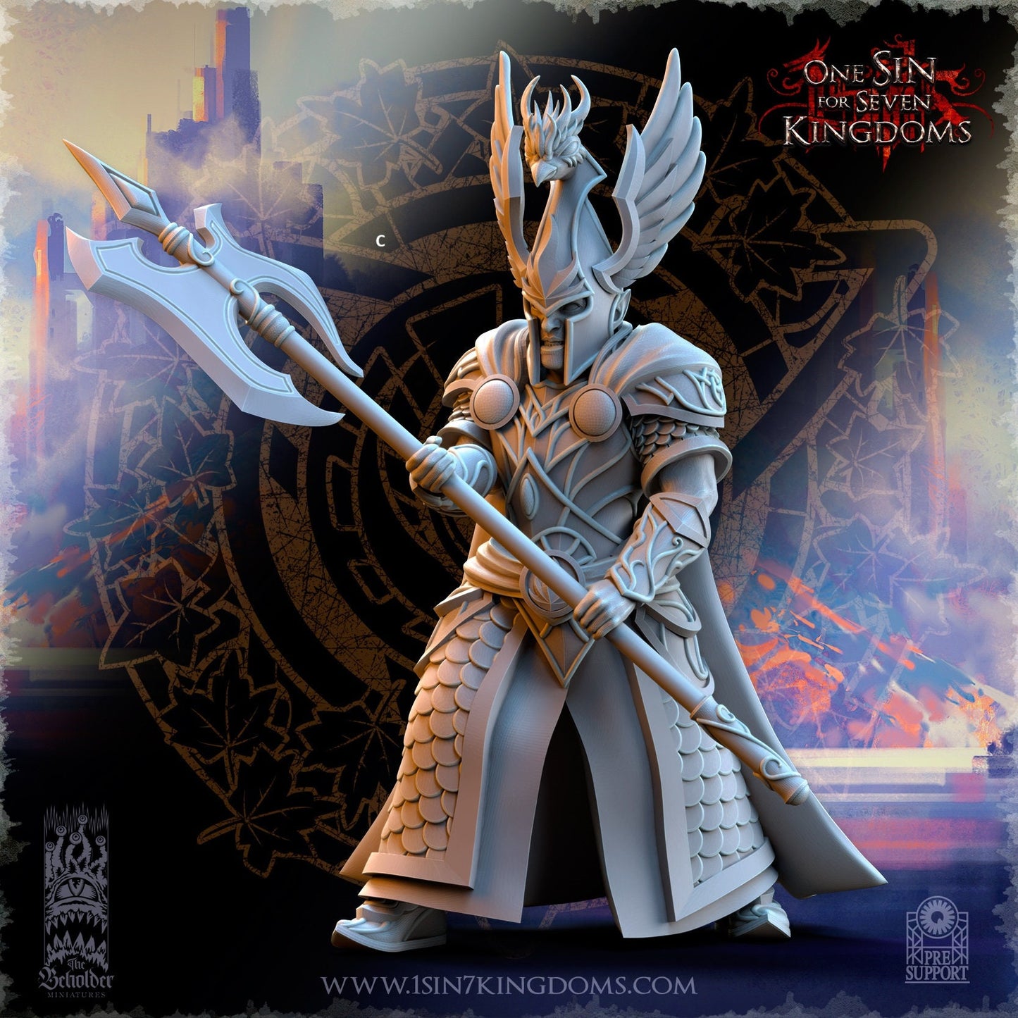 SilverMoor Elf Searing Bird Guardian | The Beholder Miniatures | Compatible with D&D/AoS | Fantasy | Tabletop RPG