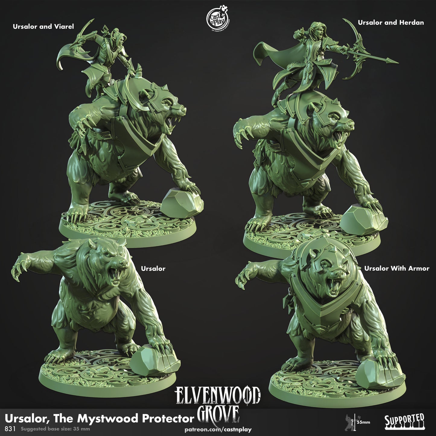 Mistwood Protector Ursalor | CastnPlay | Compatible with D&D/AoS | Fantasy