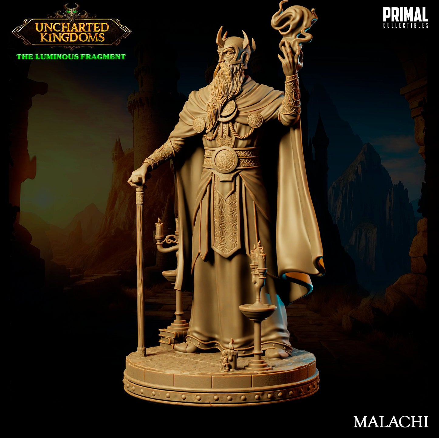 Human Mage Malachi | Primal Collectibles | Compatible with D&D/AoS | Fantasy
