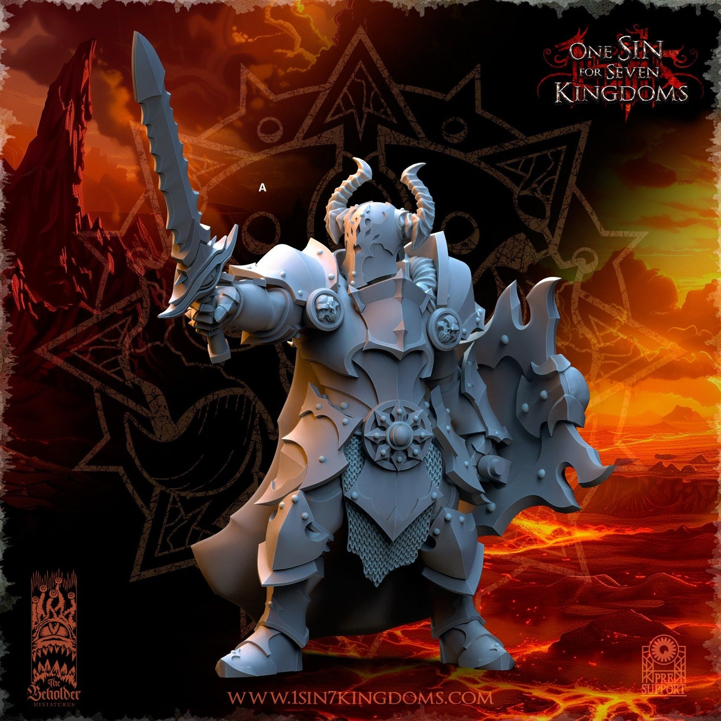 Realms of Mayhem Warriors with sword and shield | The Beholder Miniatures | Compatible with D&D/AoS | Fantasy | Tabletop RPG