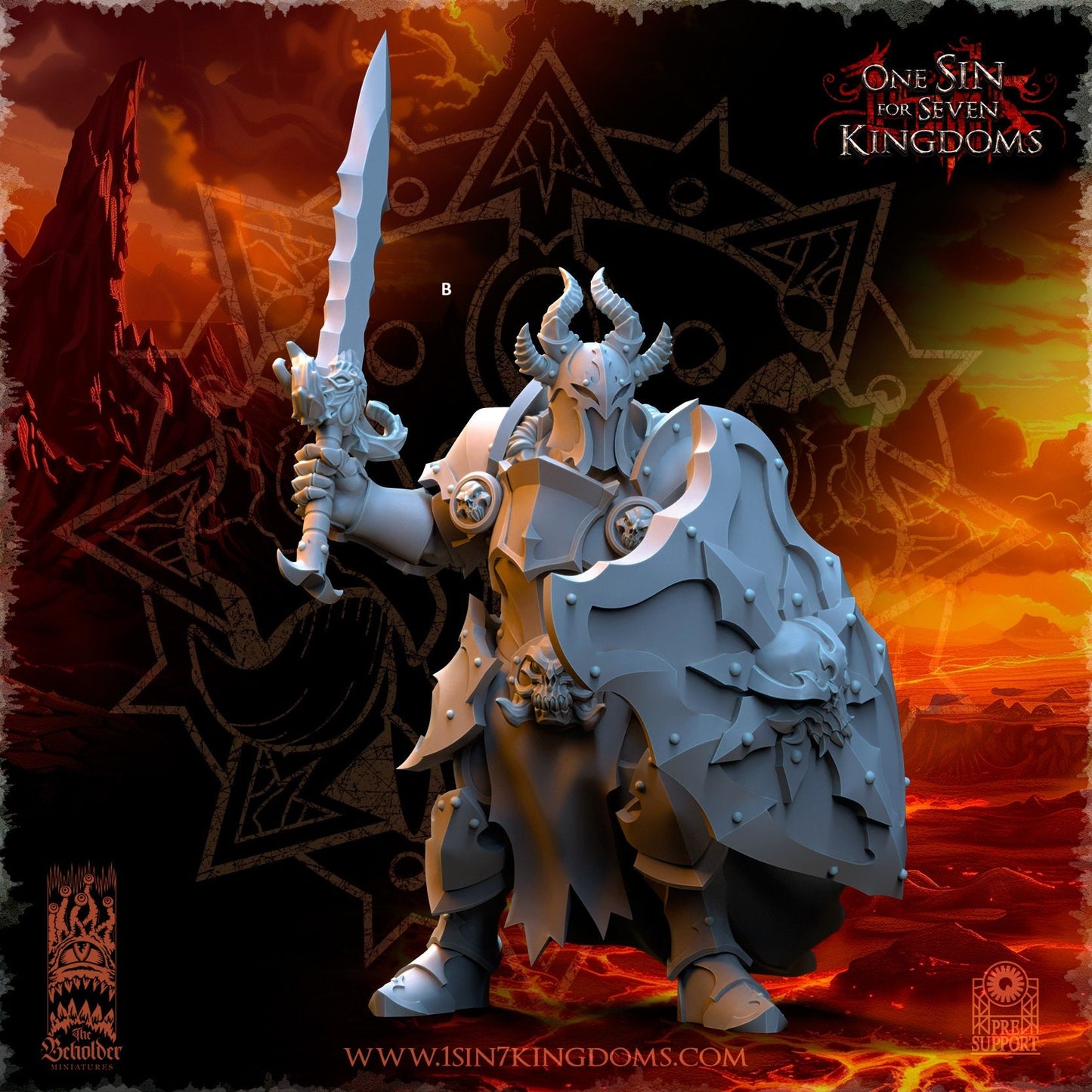 Realms of Mayhem Warriors with sword and shield | The Beholder Miniatures | Compatible with D&D/AoS | Fantasy | Tabletop RPG