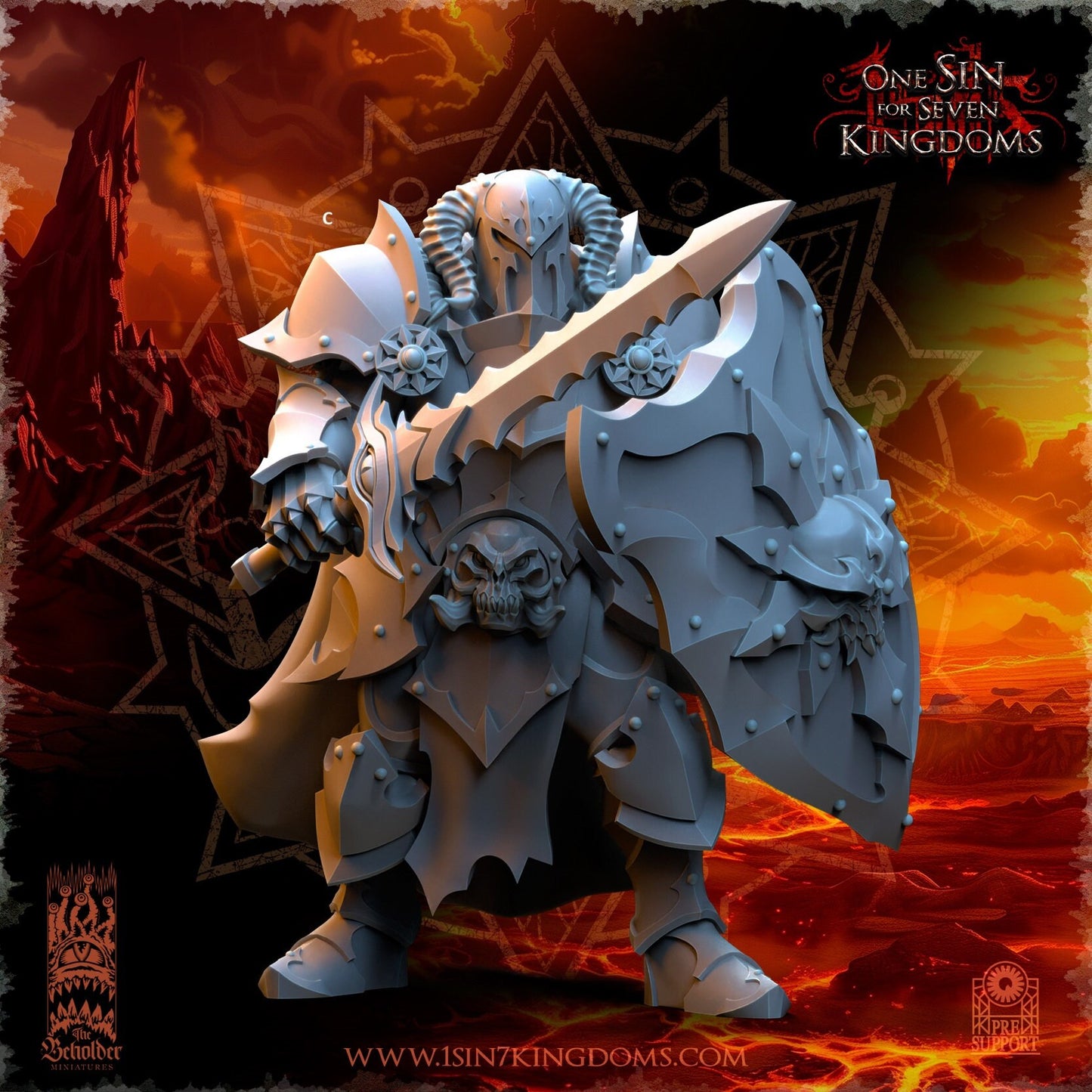 Realms of Mayhem Warriors with sword and shield | The Beholder Miniatures | Compatible with D&D/AoS | Fantasy | Tabletop RPG