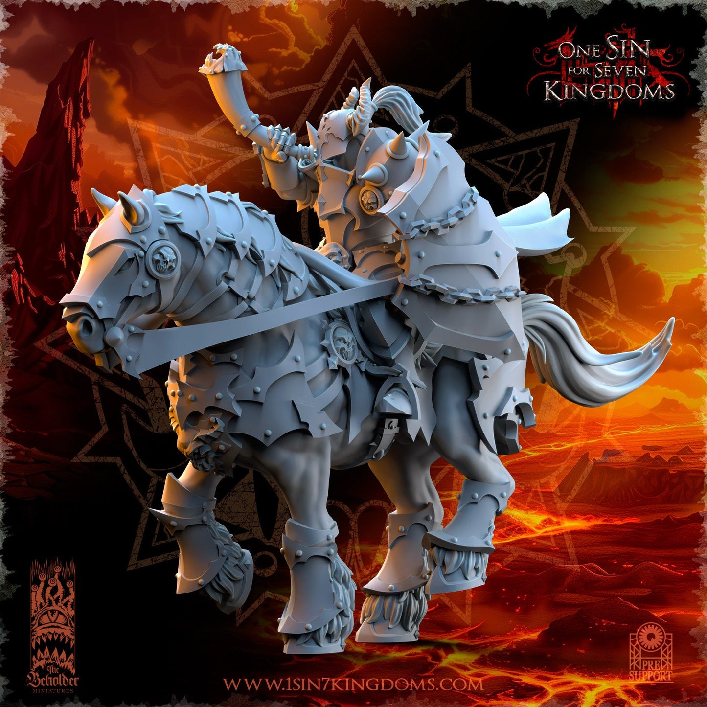 Realms of Mayhem Mounted Command Group Warband Set | The Beholder Miniatures | Compatible with D&D/AoS | Fantasy | Tabletop RPG