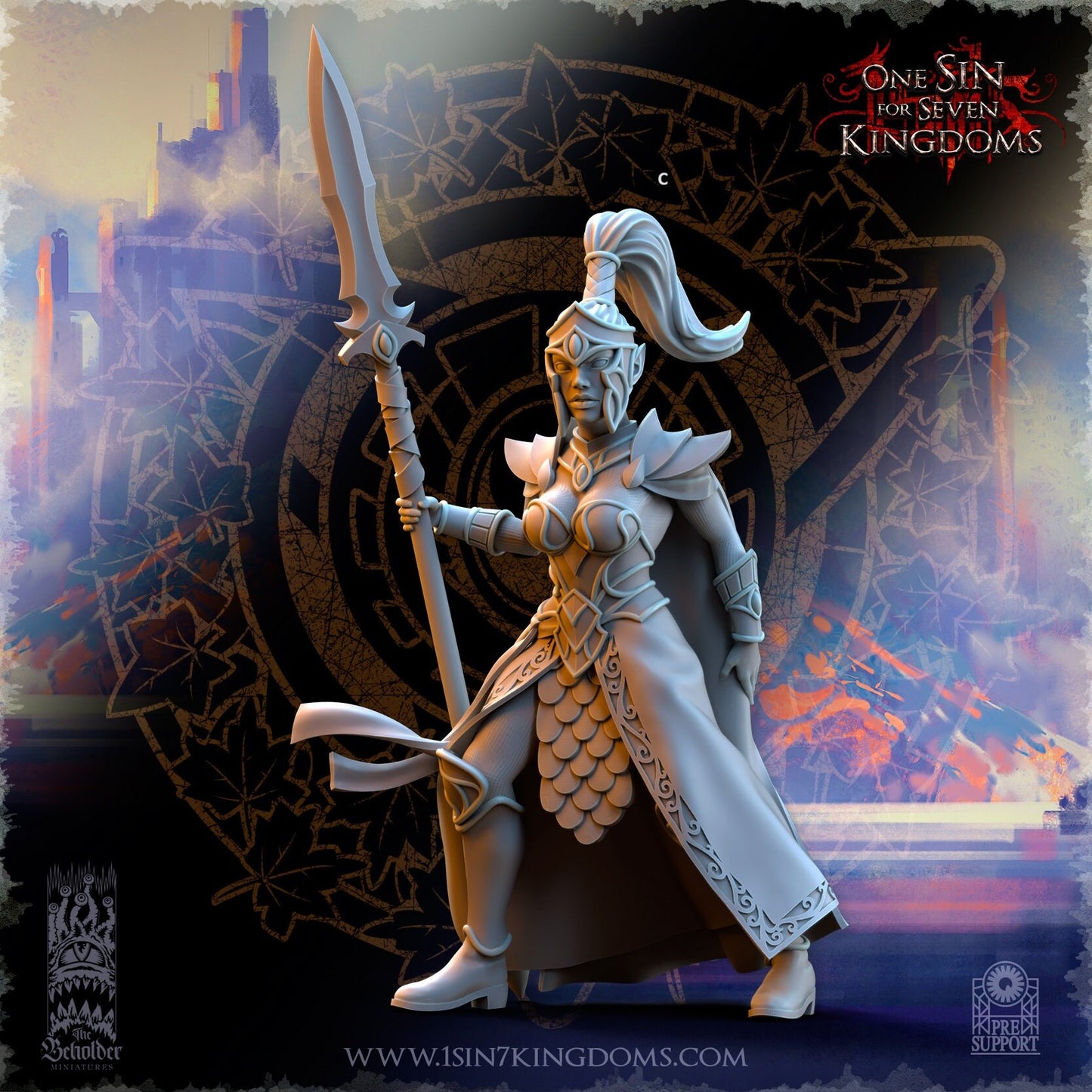 SilverMoor Elf Sisterhood Praetorian | The Beholder Miniatures | Compatible with D&D/AoS | Fantasy | Tabletop RPG