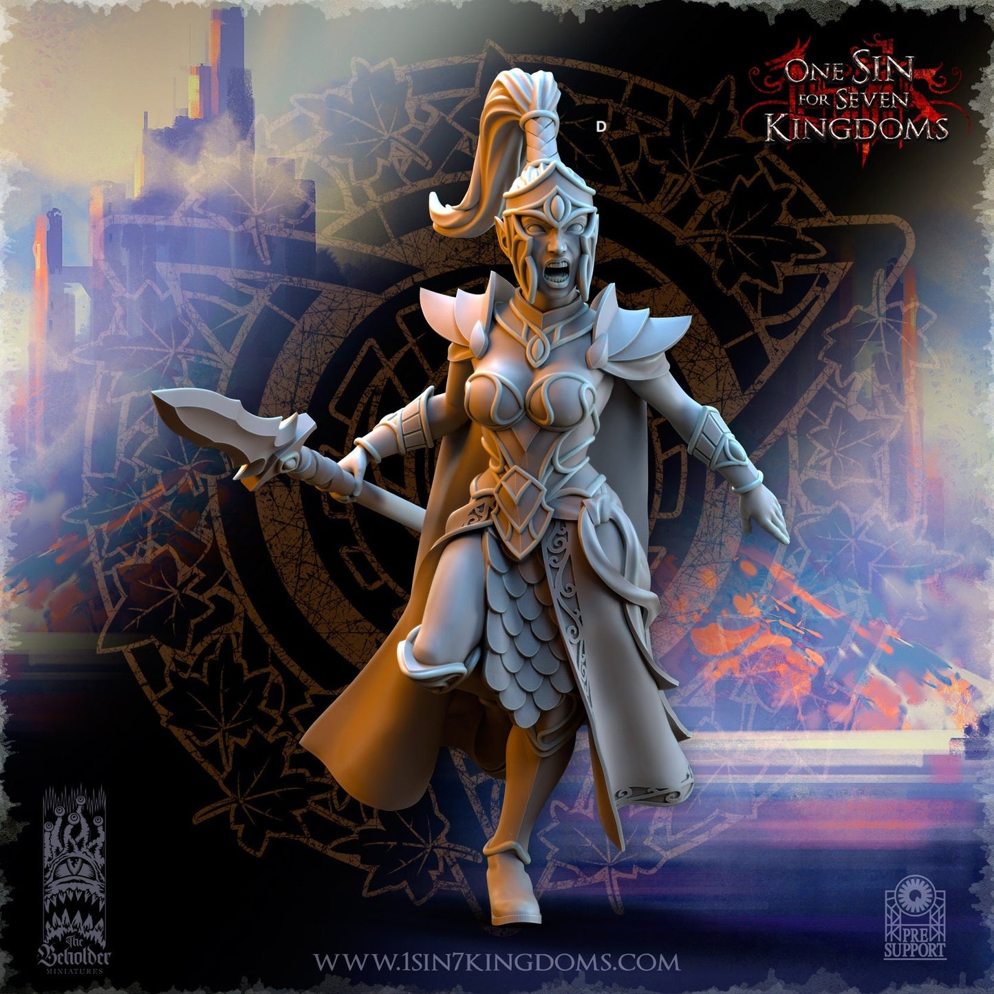 SilverMoor Elf Sisterhood Praetorian | The Beholder Miniatures | Compatible with D&D/AoS | Fantasy | Tabletop RPG