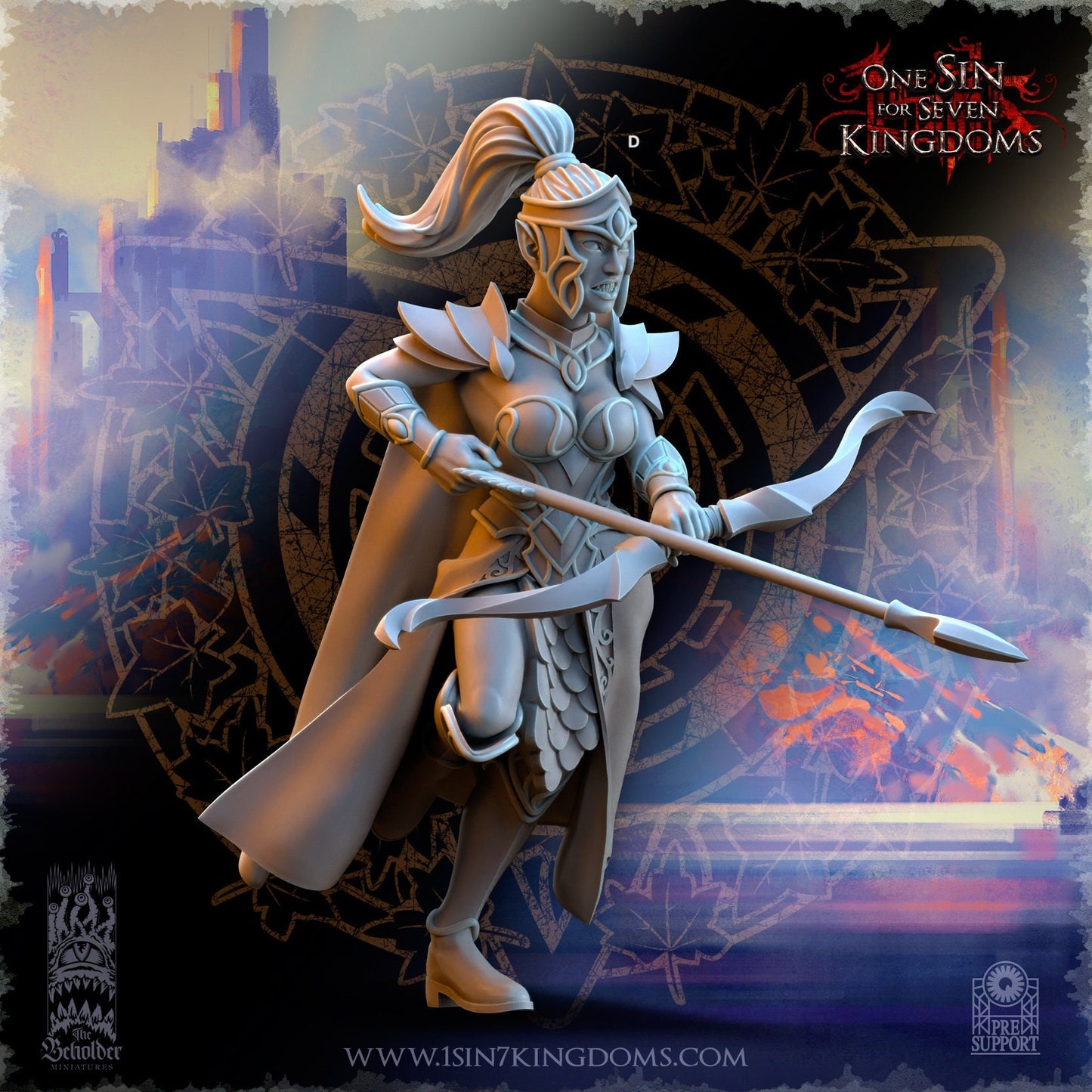 SilverMoor Elf Sisterhood Archer | The Beholder Miniatures | Compatible with D&D/AoS | Fantasy | Tabletop RPG