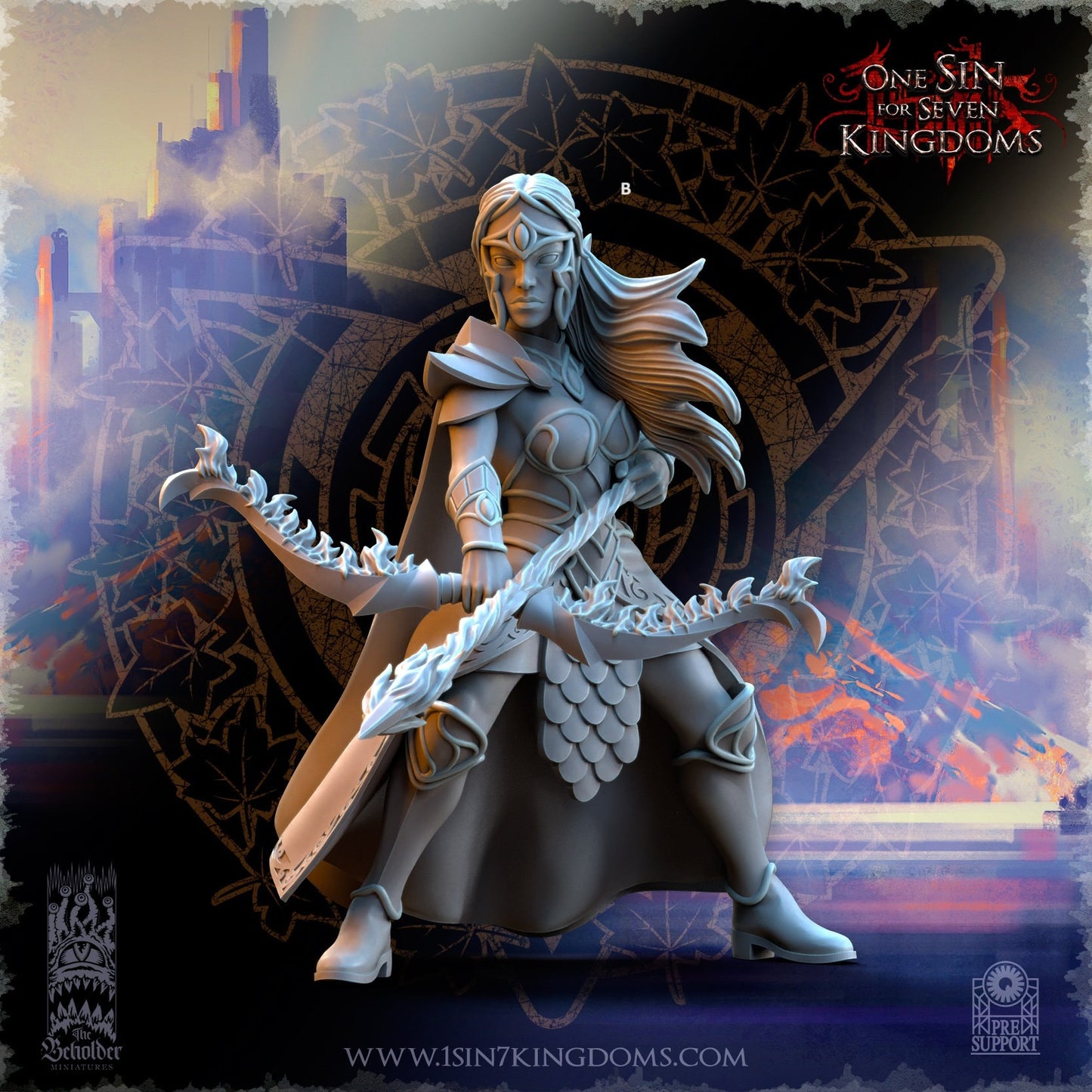 SilverMoor Elf Sisterhood Magic Archer | The Beholder Miniatures | Compatible with D&D/AoS | Fantasy | Tabletop RPG