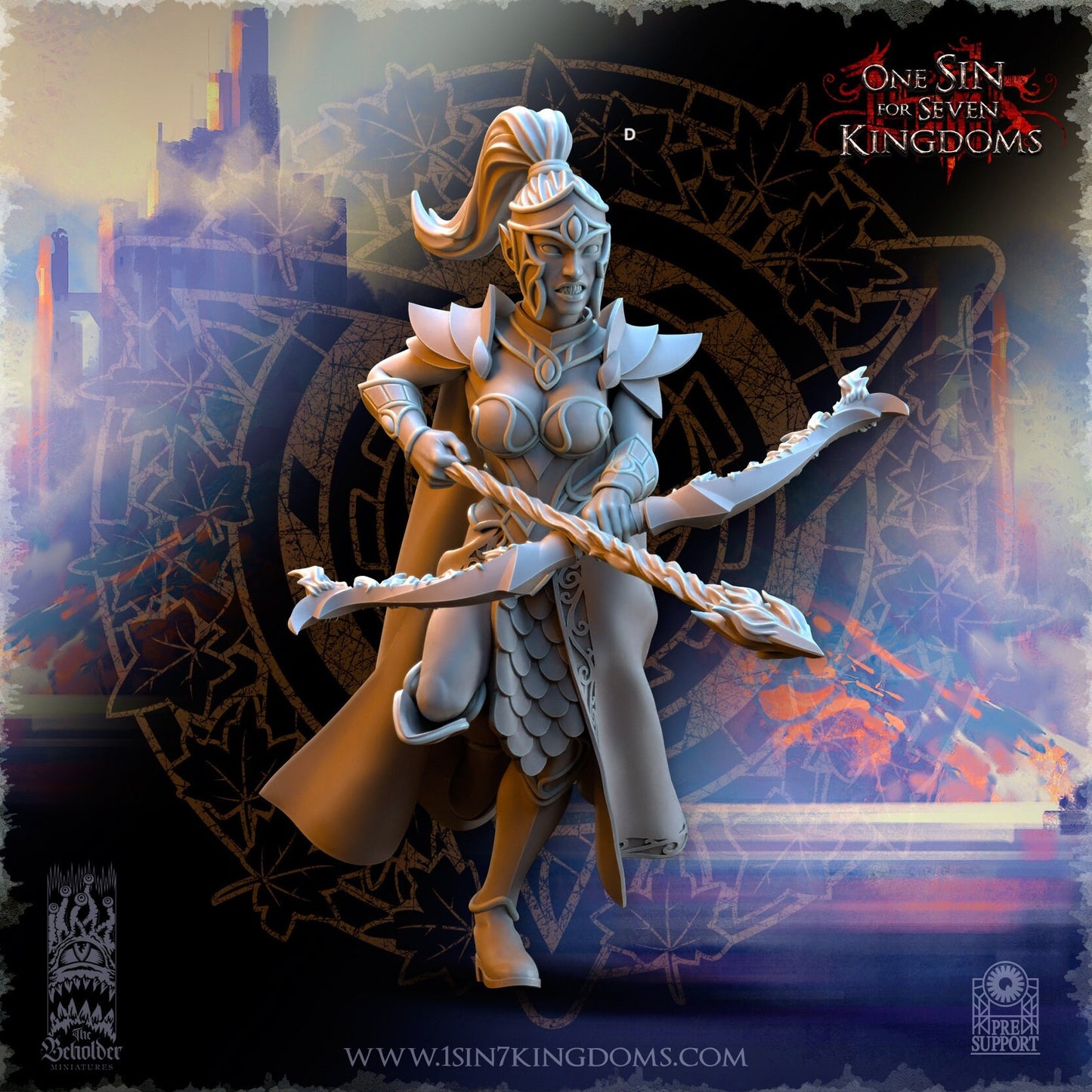 SilverMoor Elf Sisterhood Magic Archer | The Beholder Miniatures | Compatible with D&D/AoS | Fantasy | Tabletop RPG